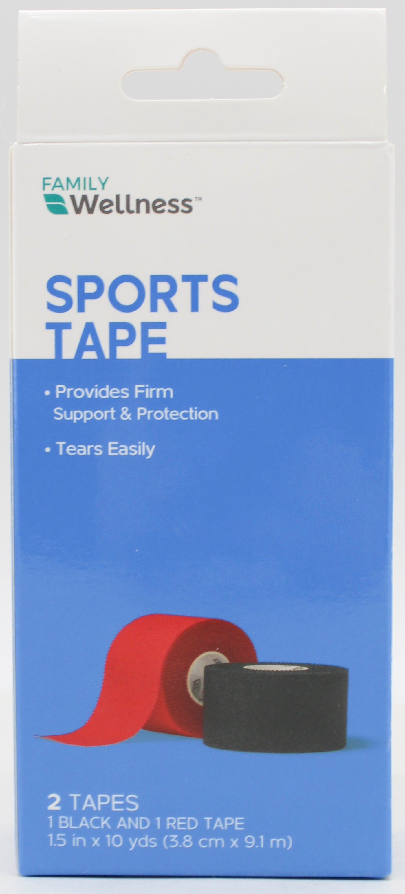 SPORTS TAPE 2ct 1- BLACK 1-RED 1.5X10YD,2CT