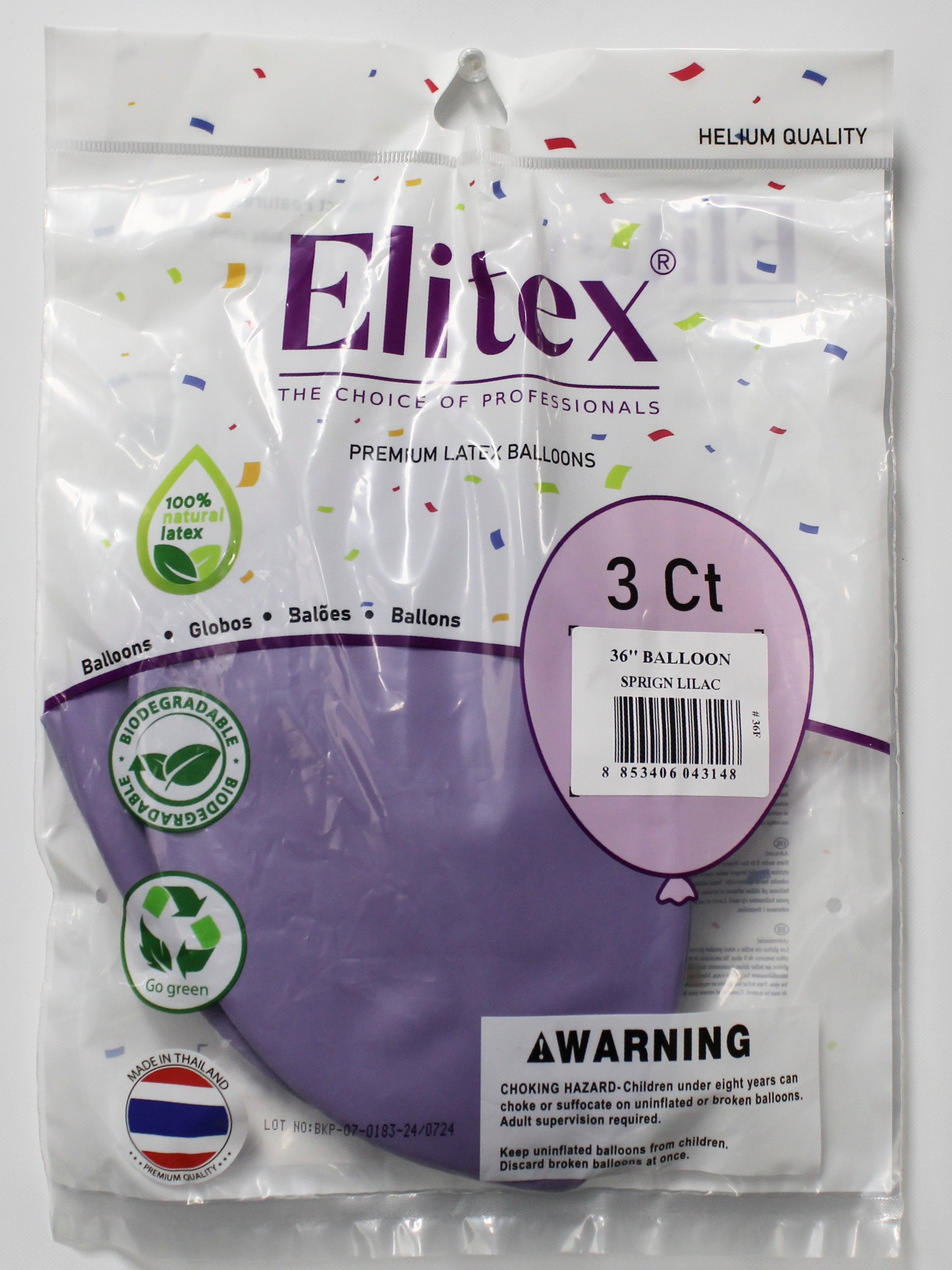 ELITEX 36" PASTEL SPRING LILAC ROUND BALLOON, 3 PACK