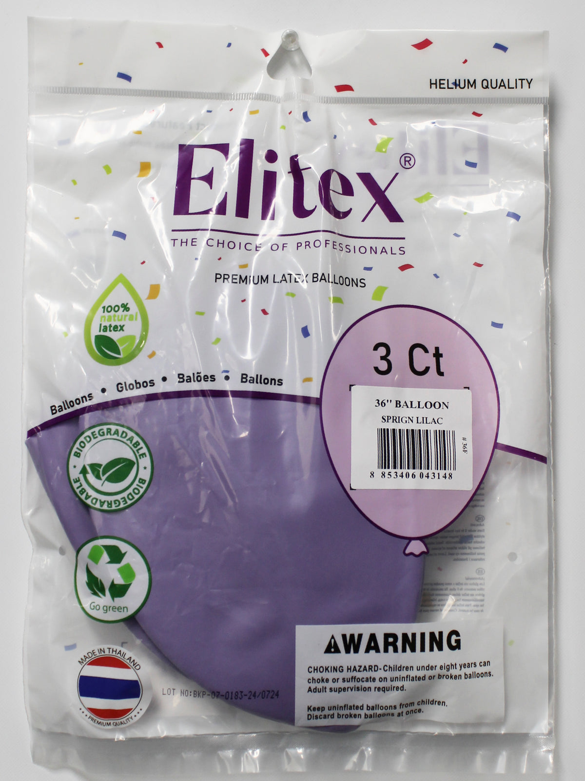 ELITEX 36" PASTEL SPRING LILAC ROUND BALLOON, 3 PACK