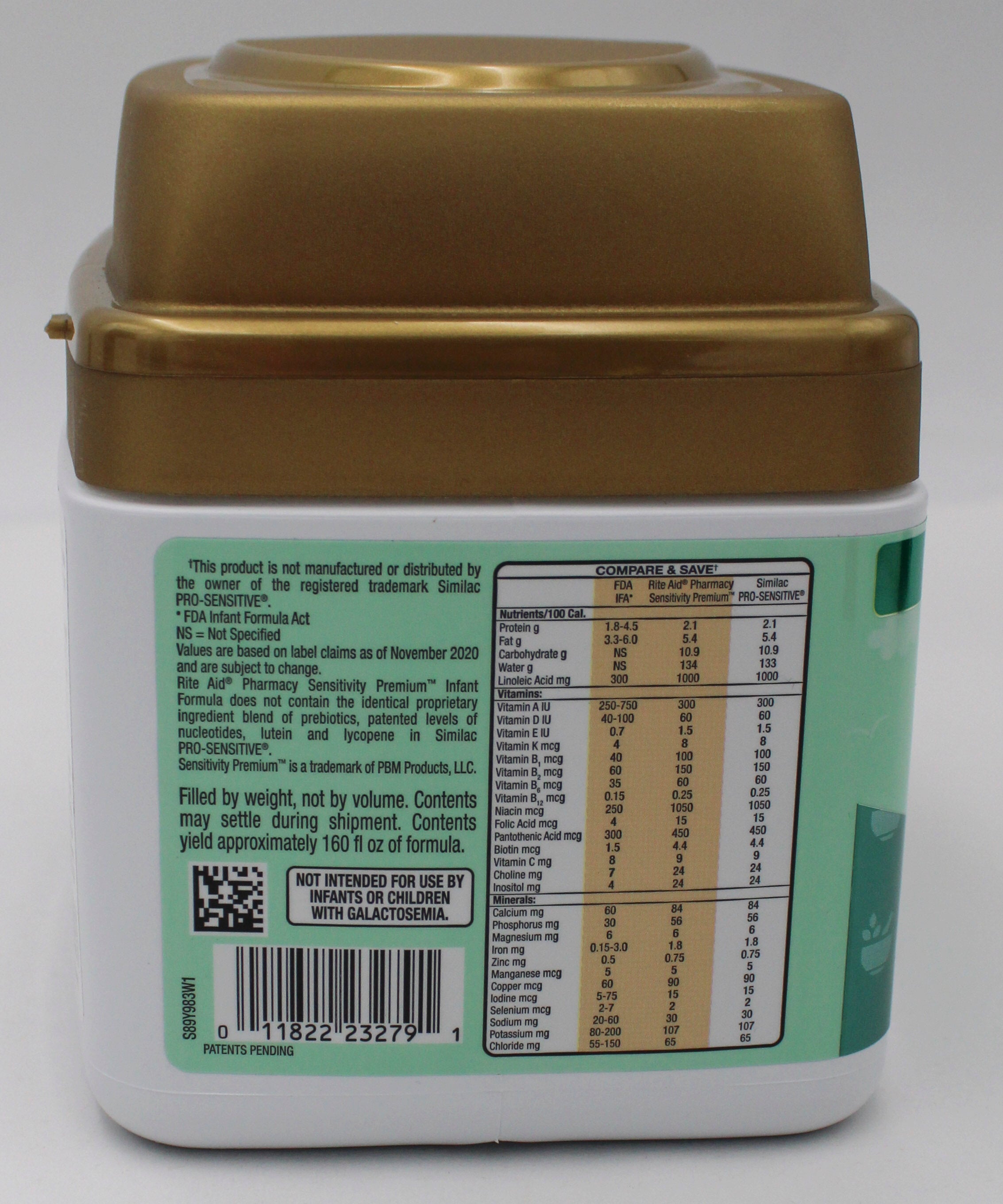 RITE AID INFANT FORMULA MILK POWDER 22.5oz EXP 2/5/2027 COMPARES TO Similac