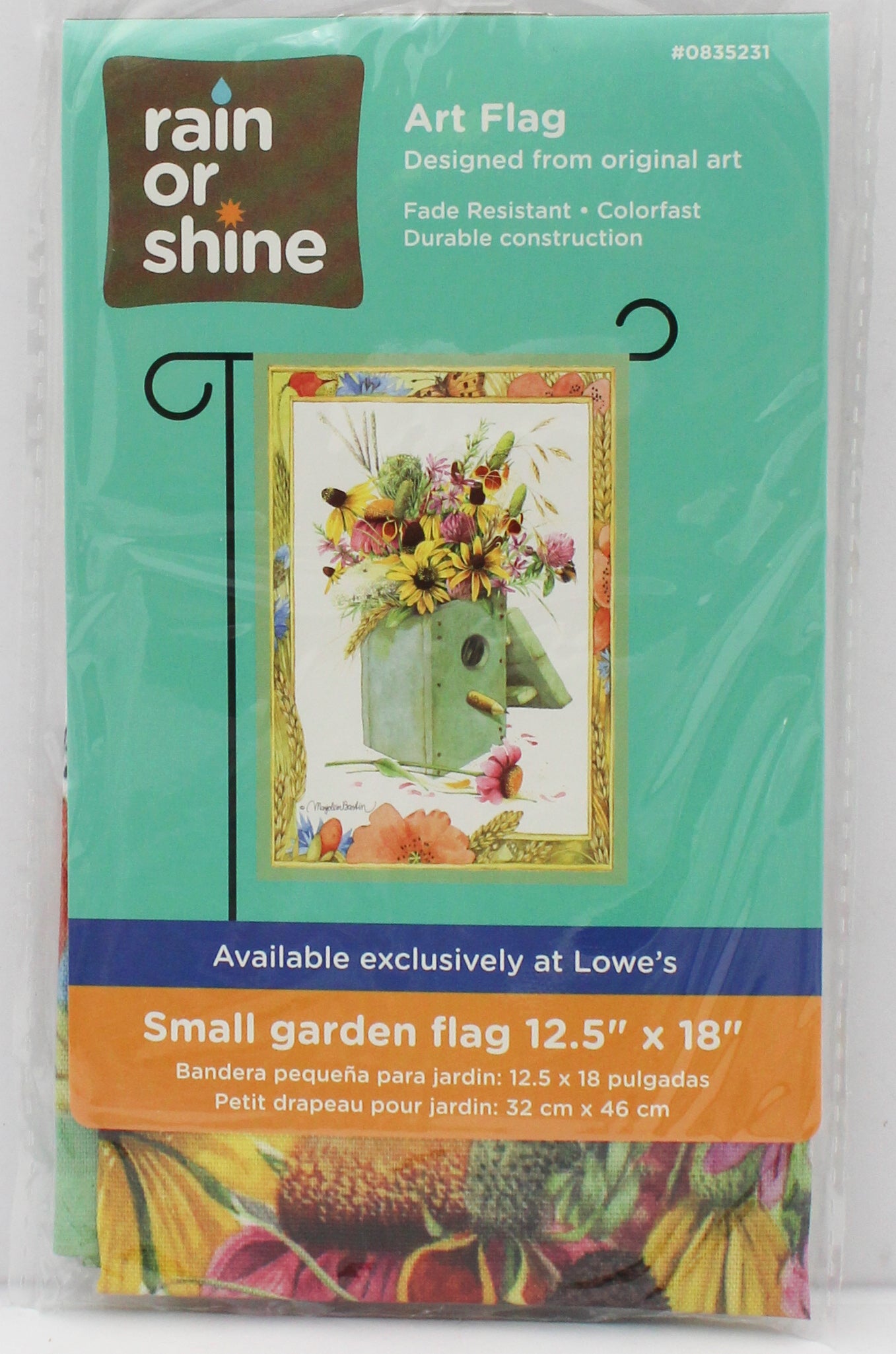 GARDEN FLAG - BOUQUET BIRDHOUSE 12.5in X 18in
