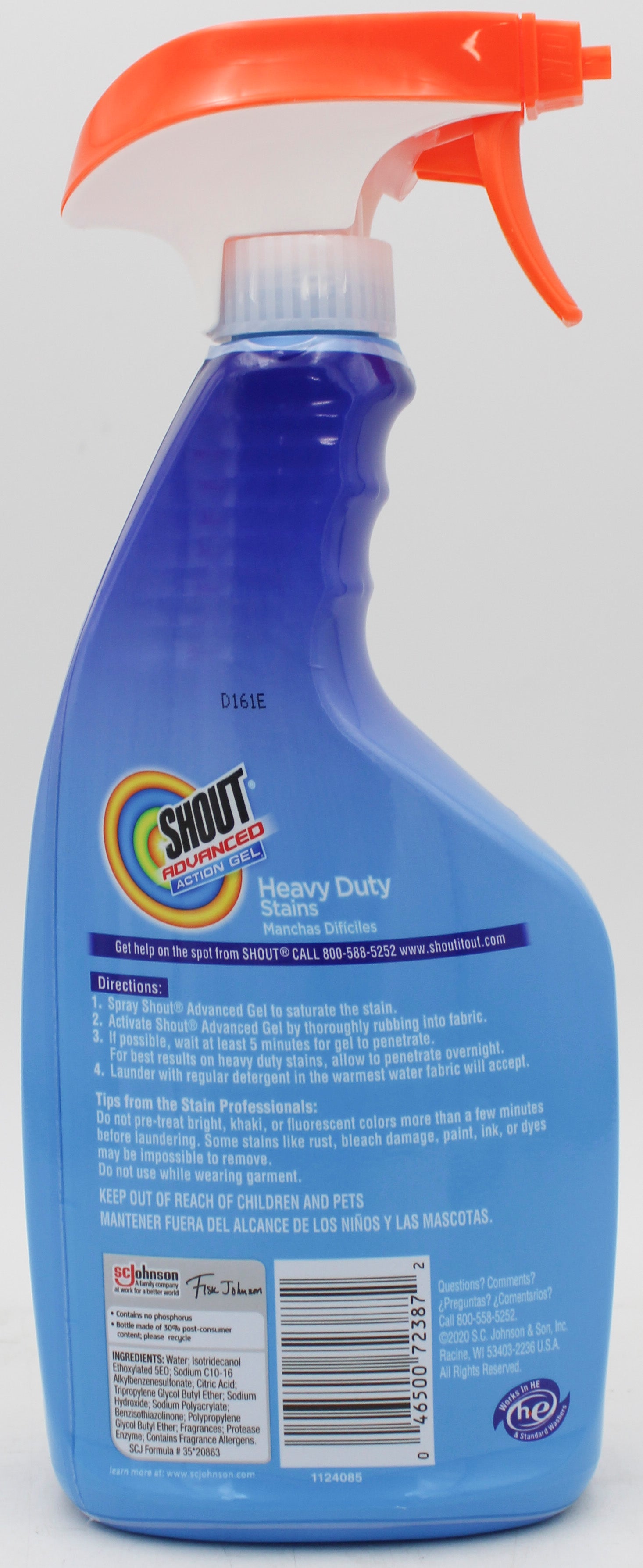 SHOUT ADVANCED ACTION GEL STAIN REMOVER TRIGGER 22floz US