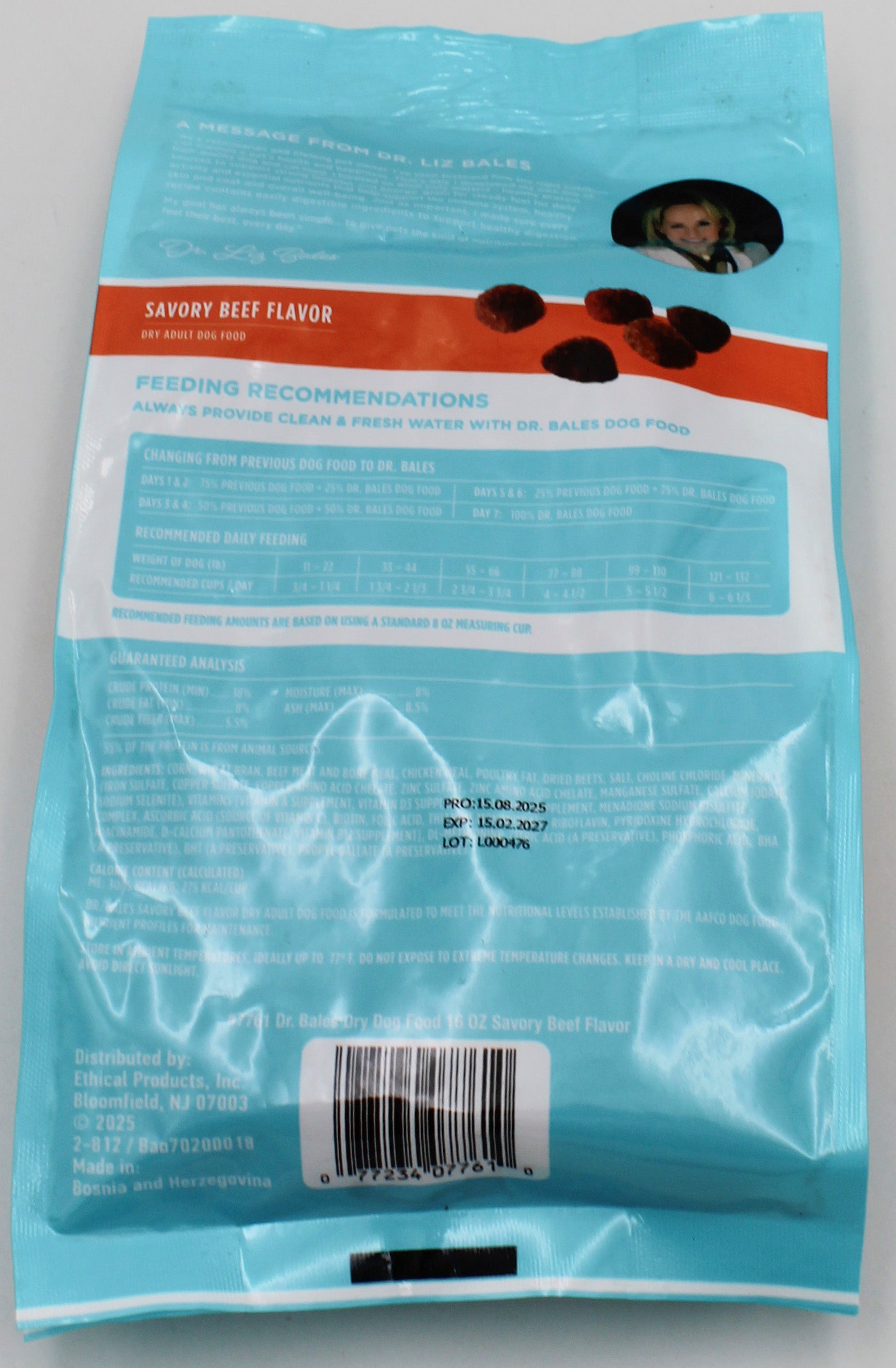 DR.BALES DRY DOG FOOD BEEF FLAVOR 16oz EXP 2/15/2027