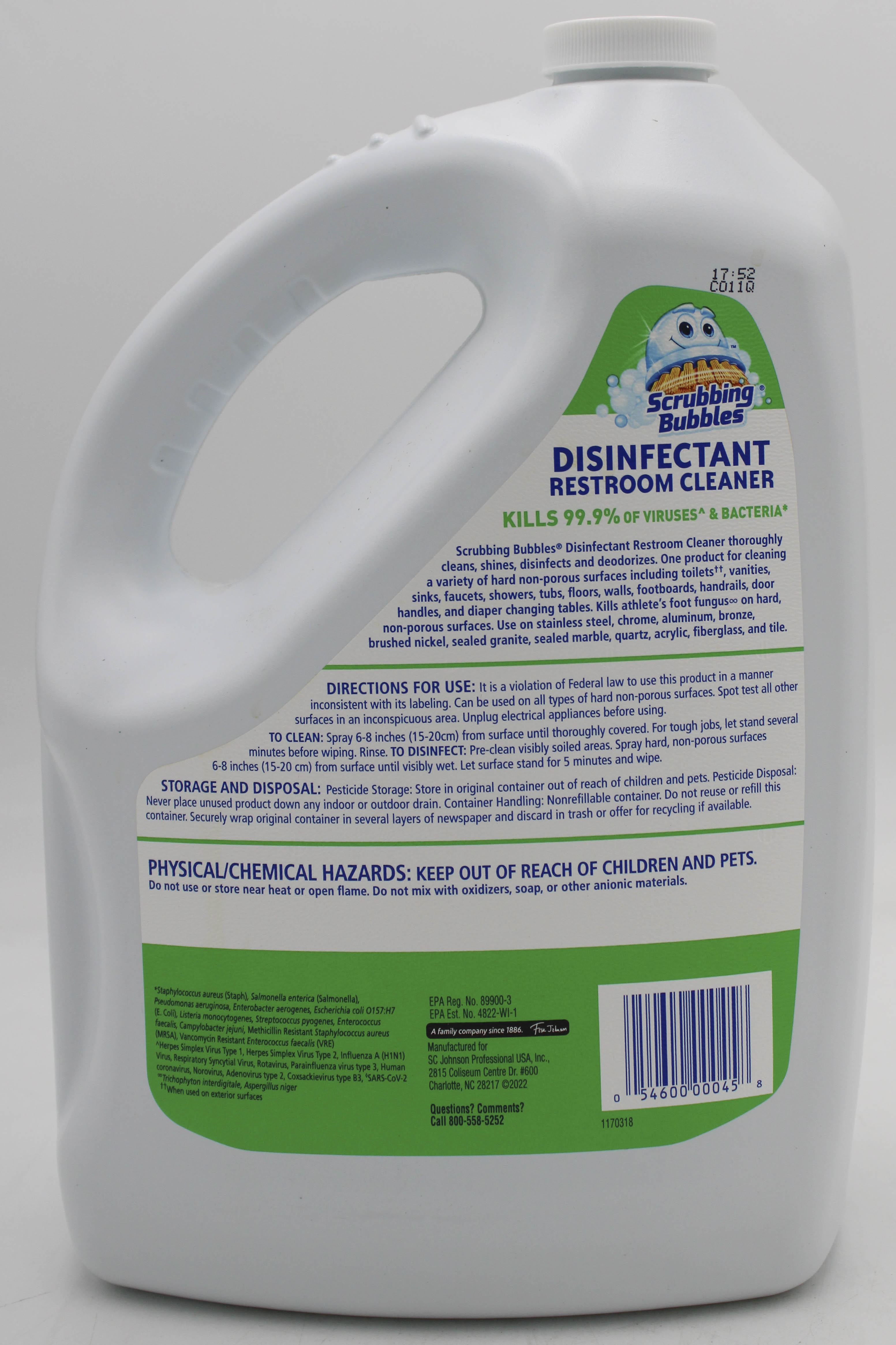 SP SCRUBBING BUBBLES DISINFECTANT CLEANER REFILL 128oz