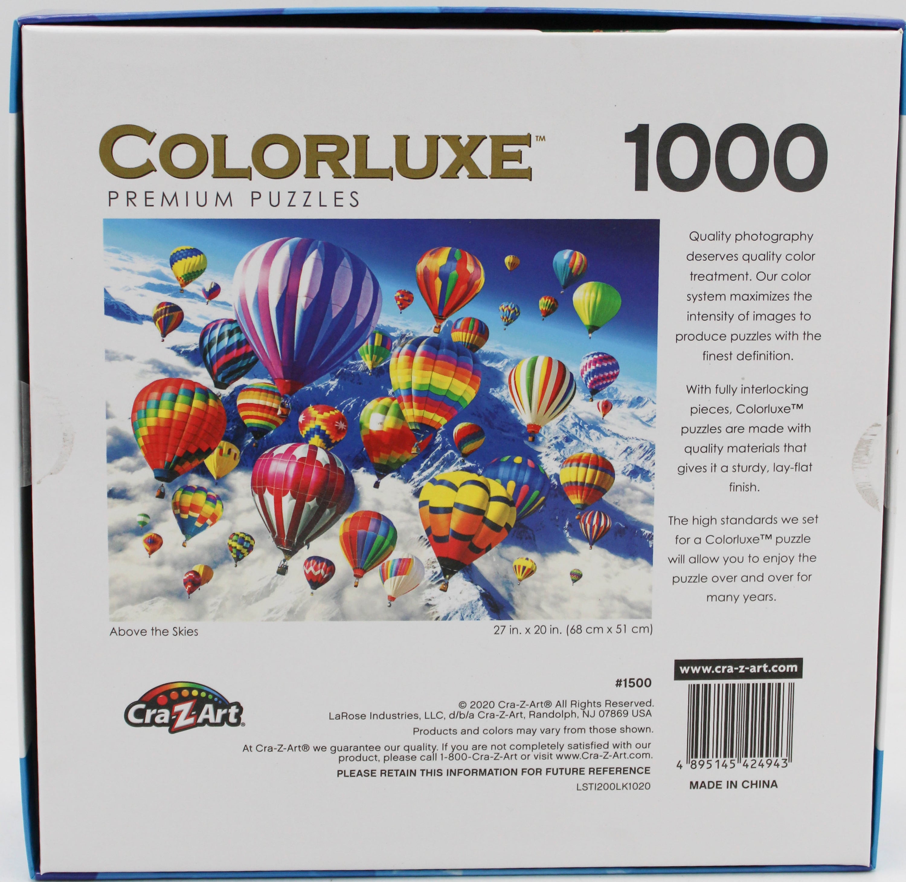 CRA-Z-ART COLORLUXE PUZZLE ABOVE THE SKY 1000PC