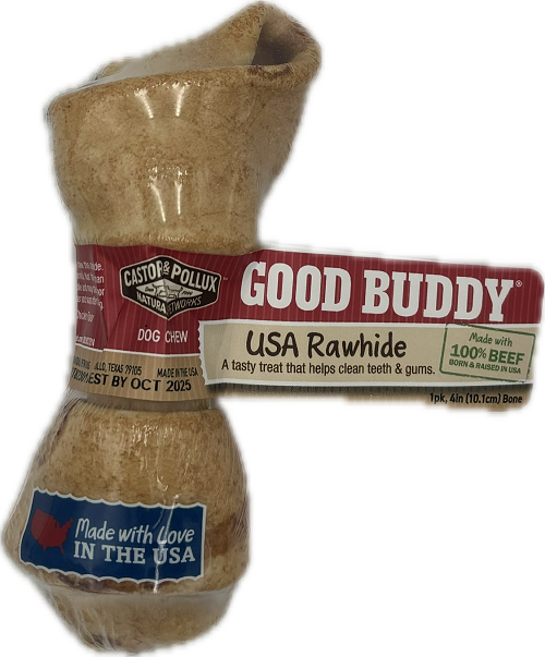 GOOD BUDDY RAWHIDE BONE 4" BEEF  US  BB 10/31/25