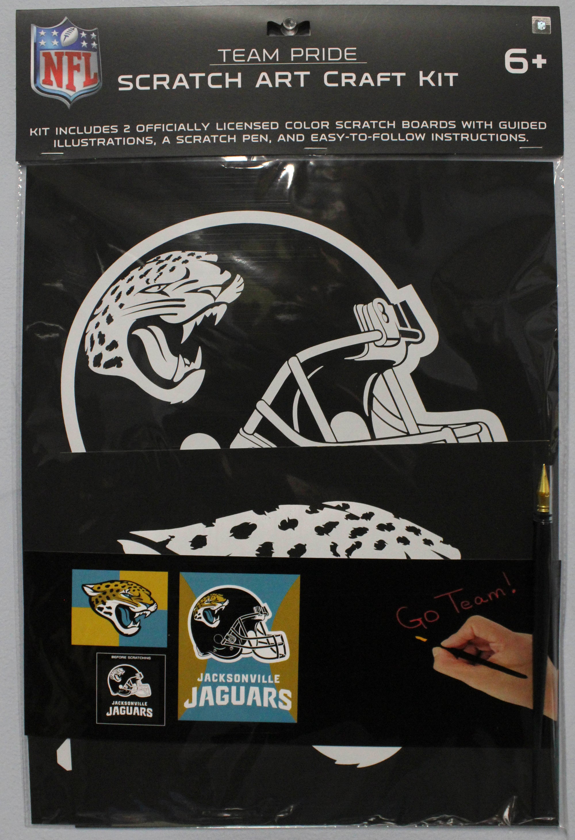 OFFICIALLY LICENSED JACKSONVILLE JAGUARS SCRATCH ART CRAFT KIT
