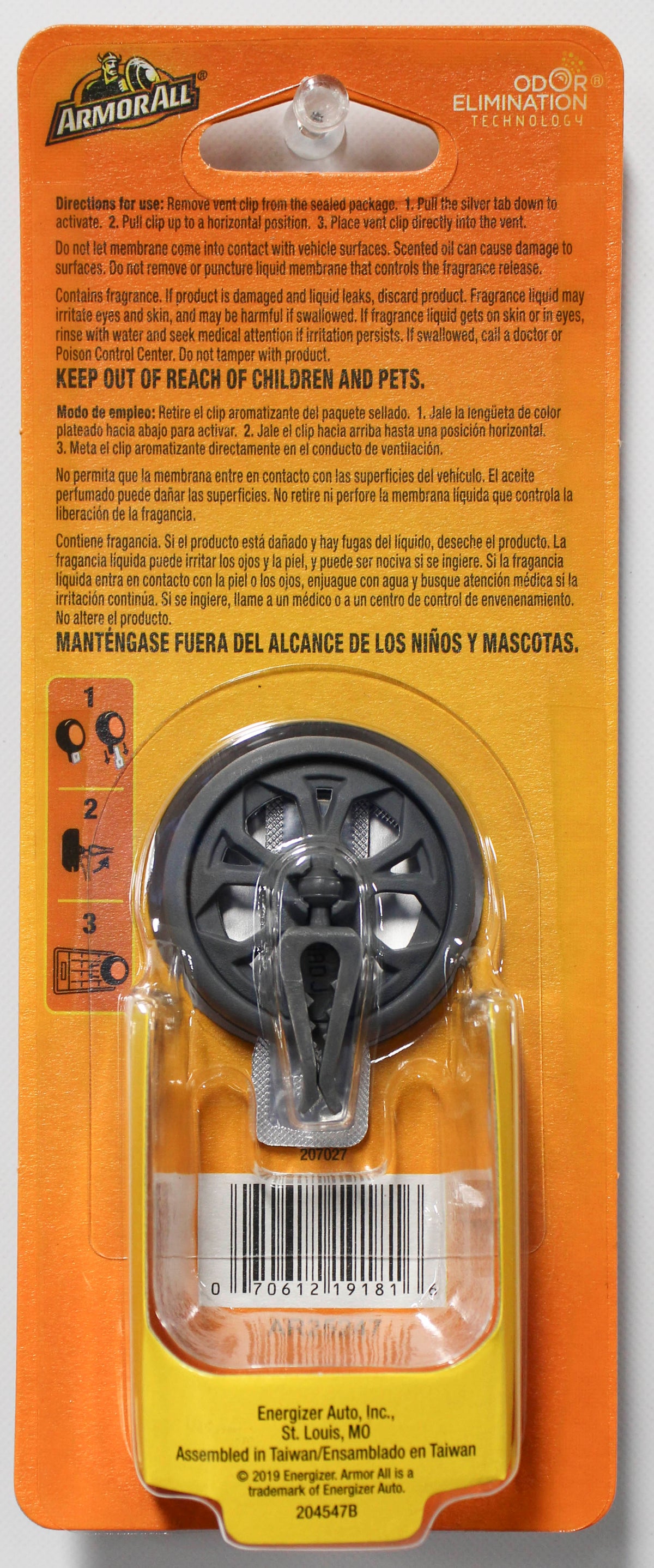 ARMOR ALL FRESH FX 1-PACK VENT CLIP CAR AIR FRESHENER IN THE CITRUS BREEZE SCENT