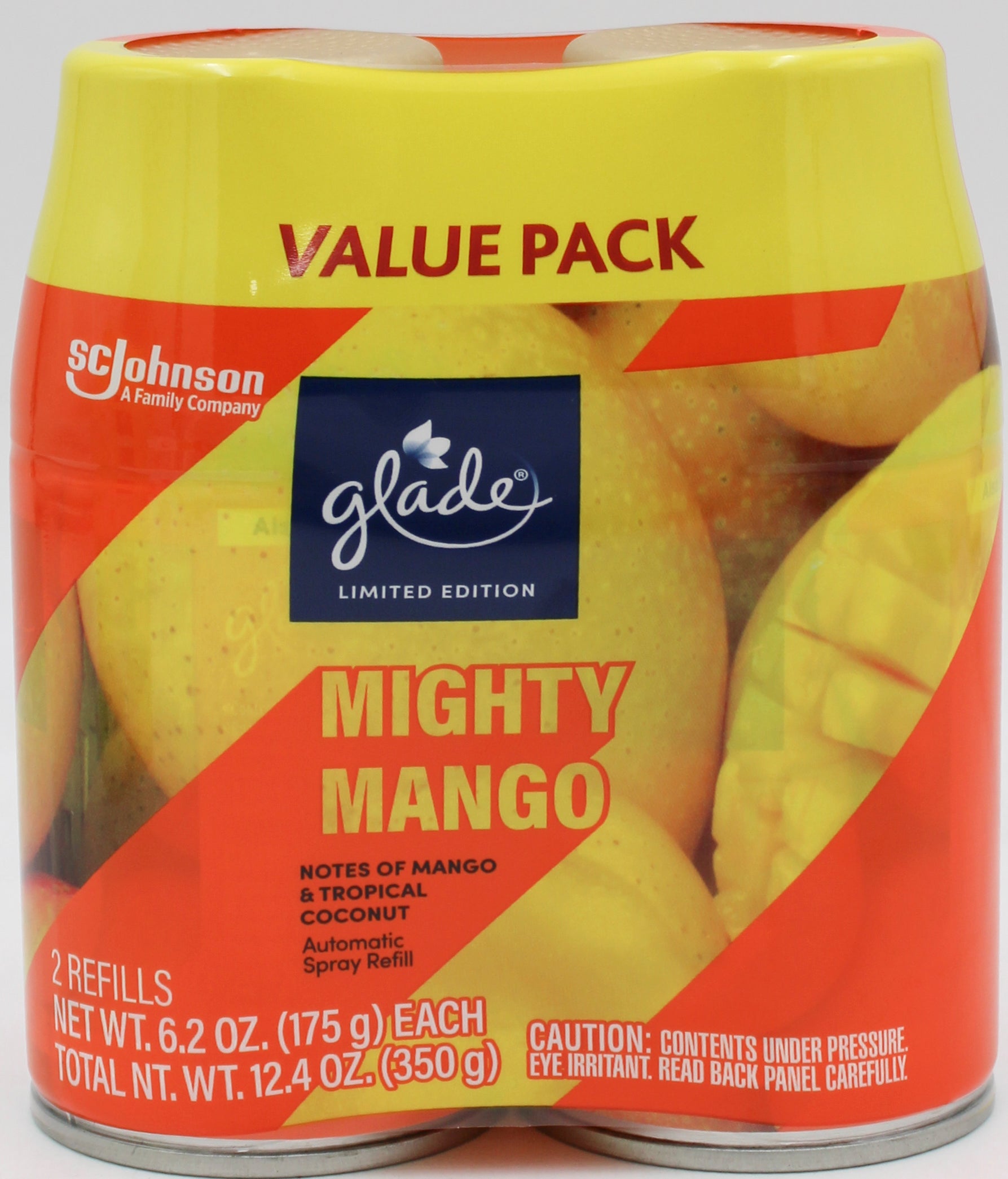 GLADE AUTO MIGHTY MANGO 2 REFILLS 6.2oz US