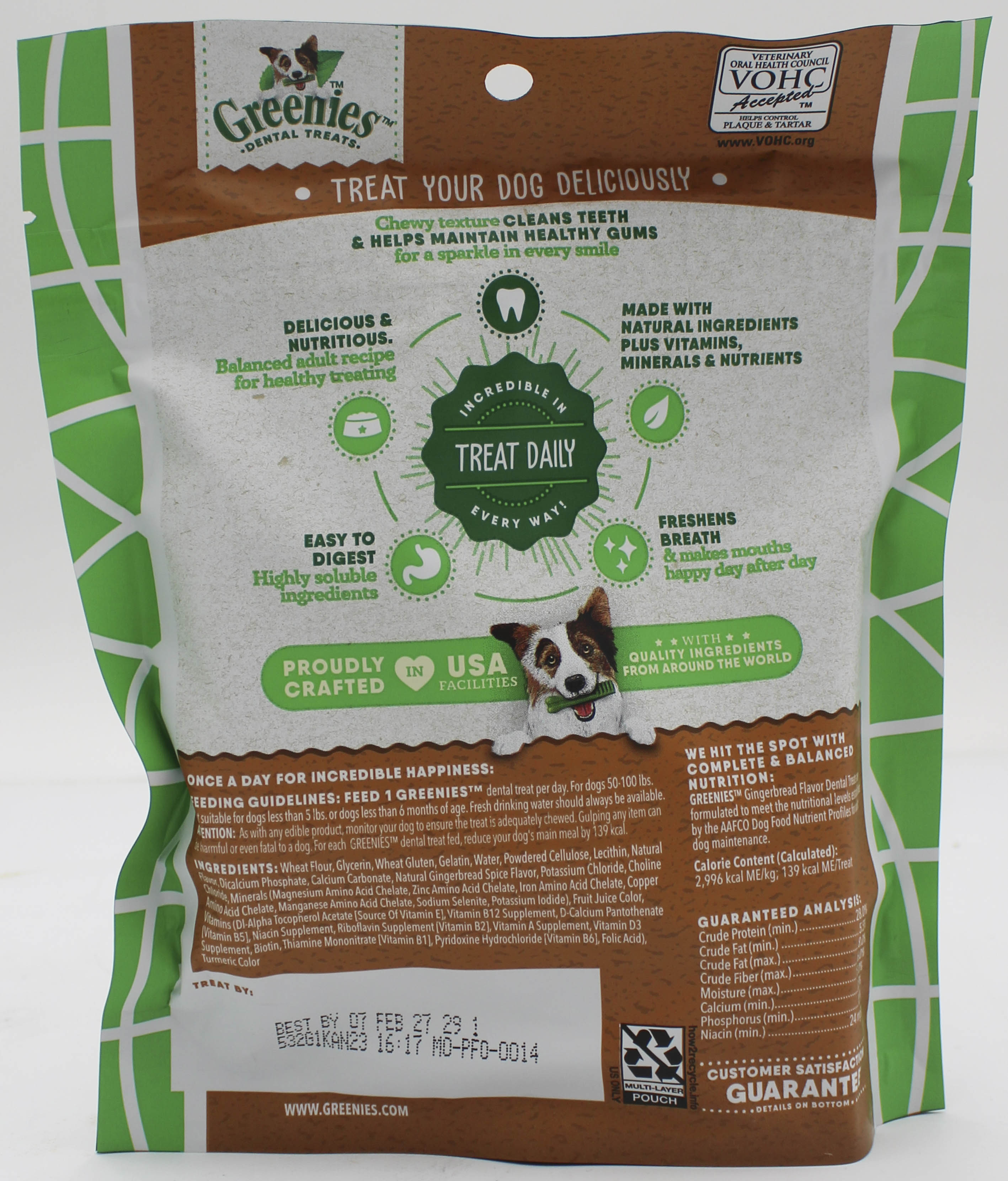 Greenies Gingerbread Regular Dental Dog Treats 6oz 6-Pack Bulk