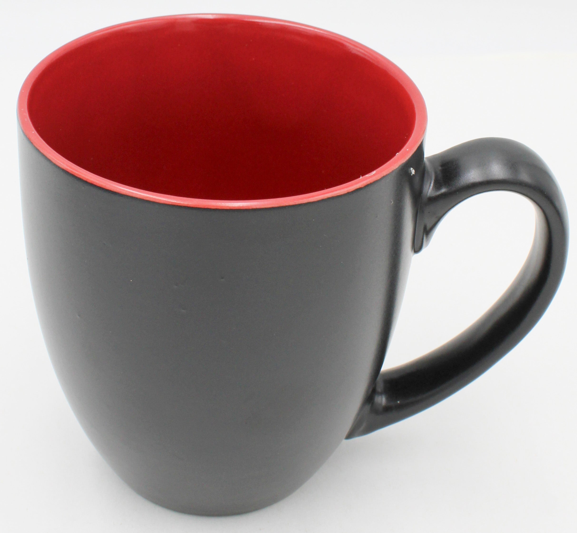 15OZ CERAMIC MUG, MATTE, BLACK - INNER COLOR CARDINAL