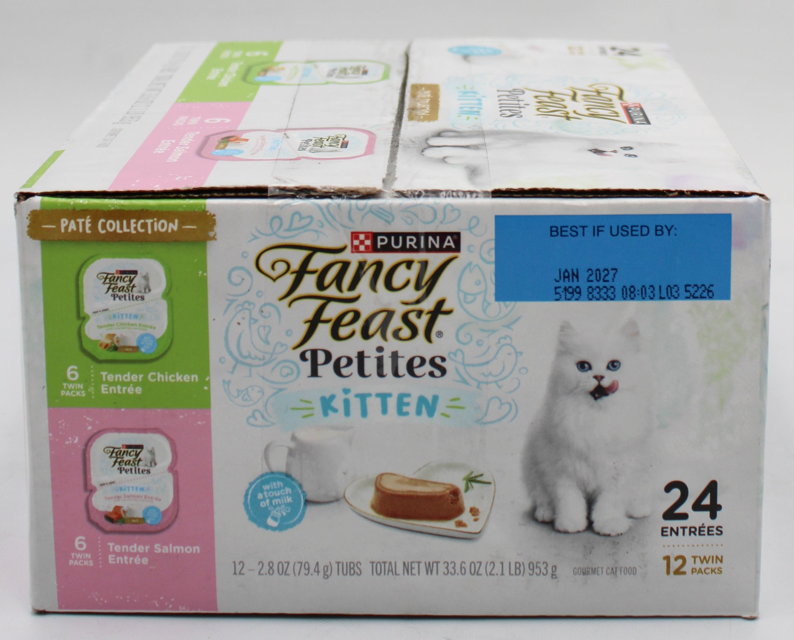 PURINA FANCY FEAST PETITES KITTEN TENDER PATE VARIET PACK 24CT BB 1/31/27 NI