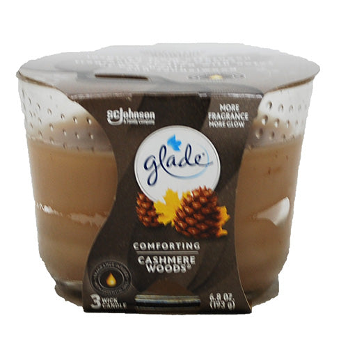GLADE 3WICK CANDLE 6.8oz-CASHMERE WOODS