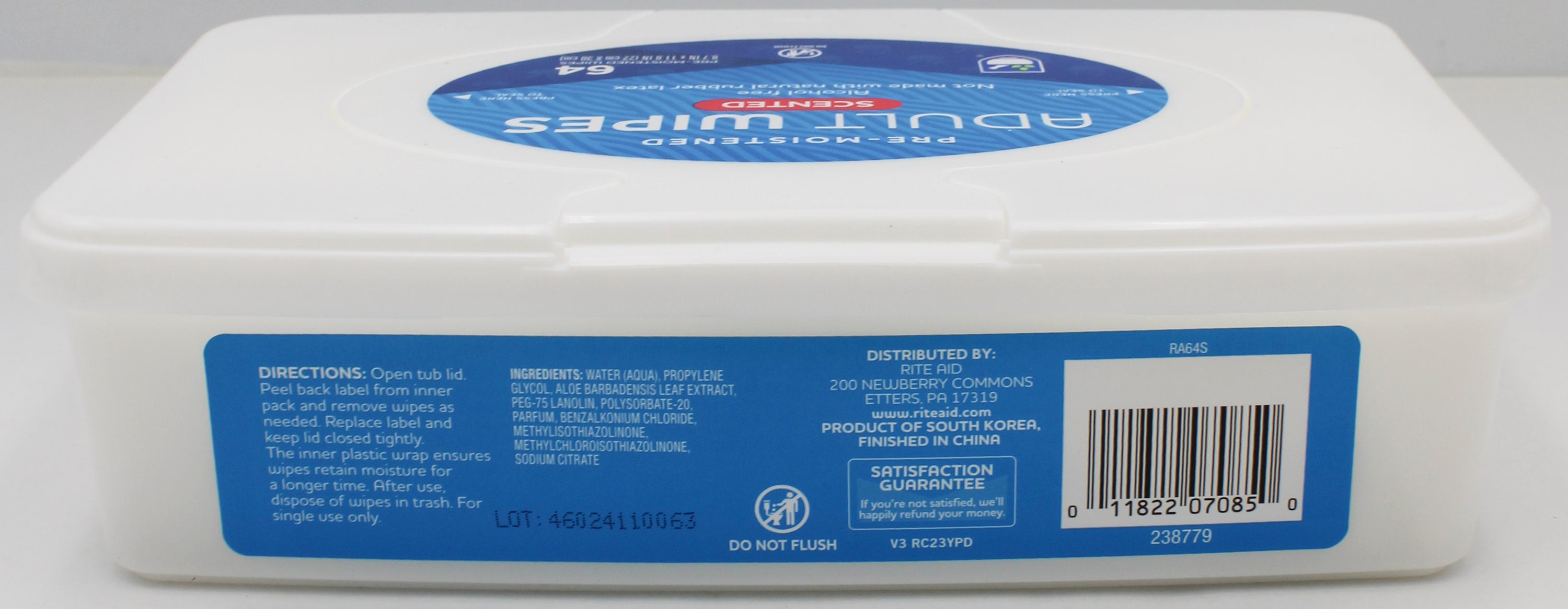 RITE AID ADULT WIPES, 64CT