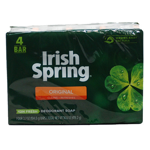IRISH SPRING BAR SOAP 4PK/3.7oz NI