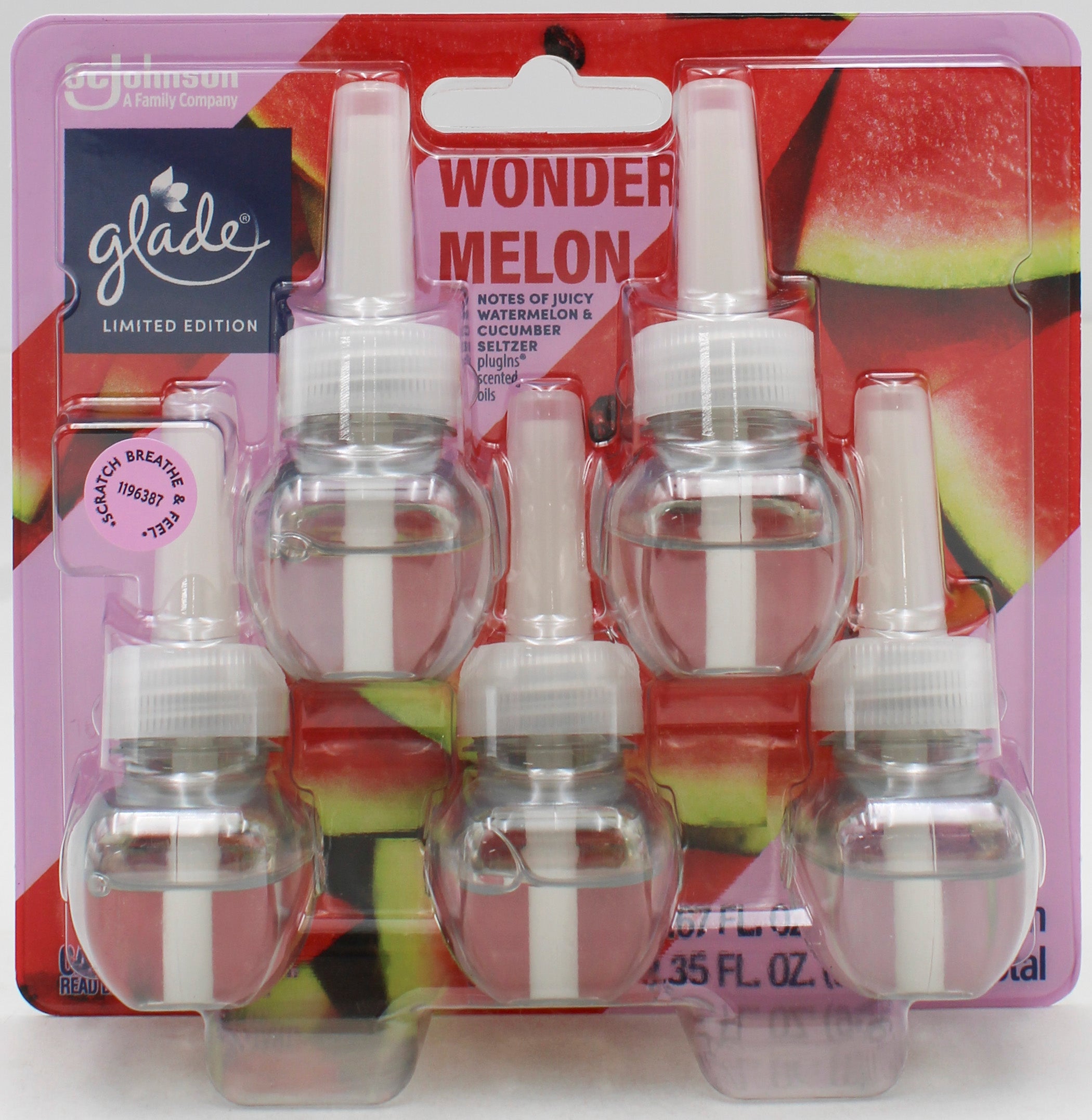 GLADE PLUGINS SCENTED OIL WONDER MELON 5ct .67oz