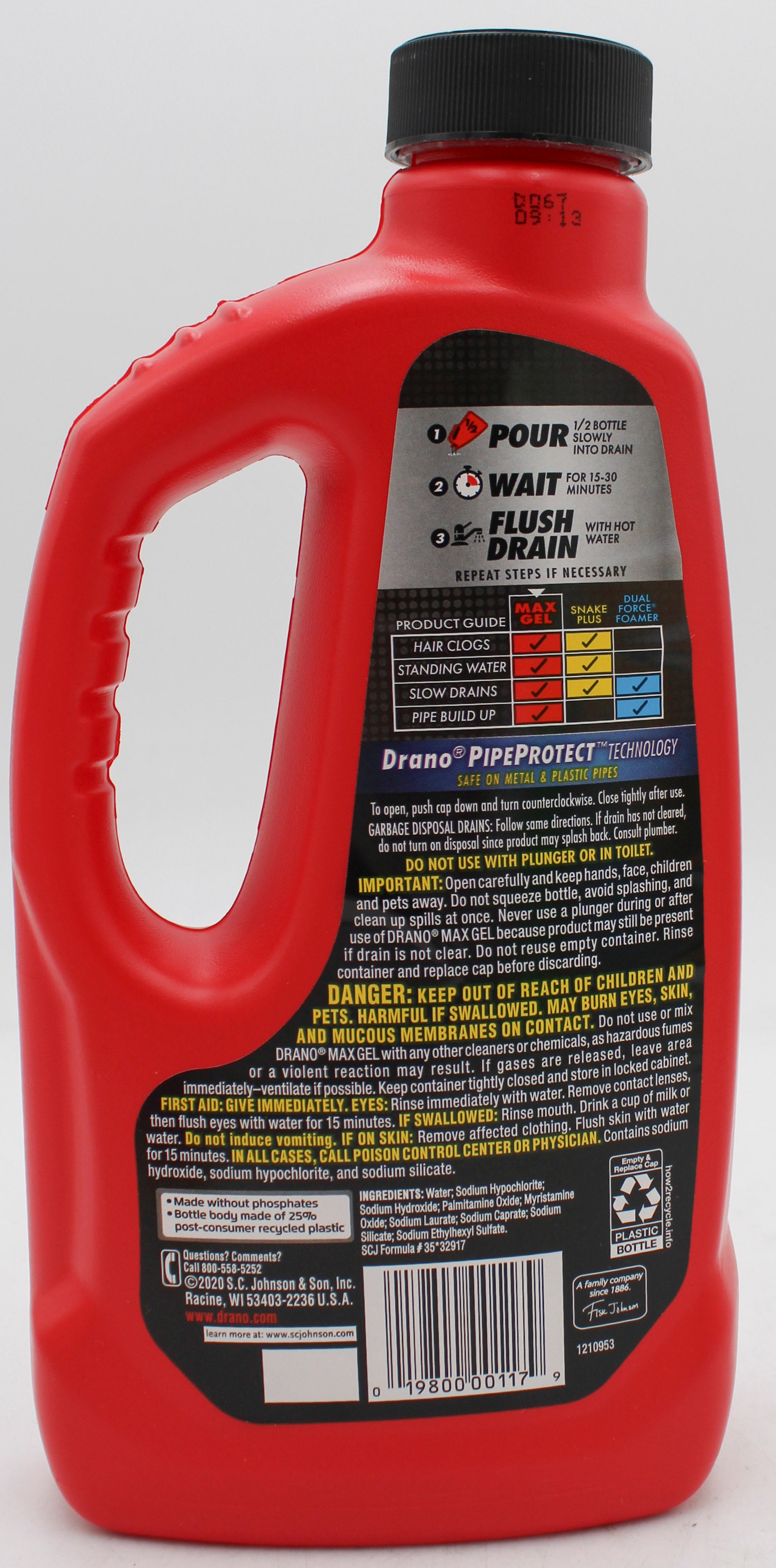 SP DRANO MAX GEL CLOG REMOVER 32OZ