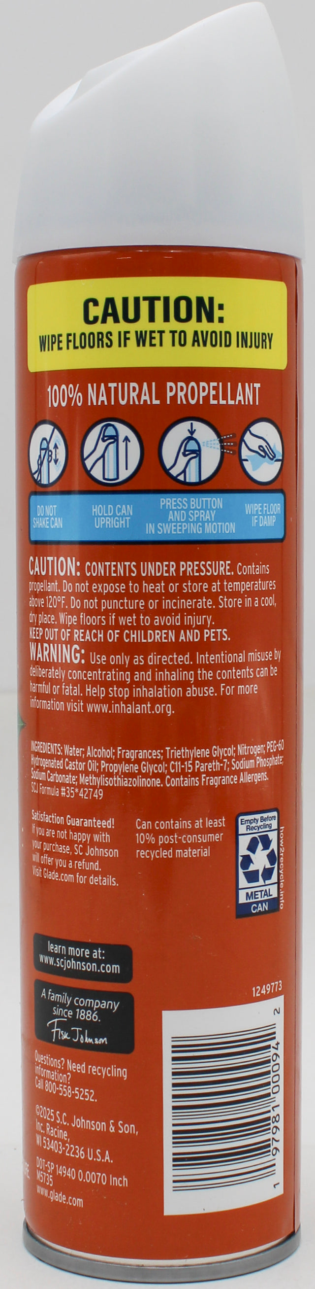 GLADE AEROSOL SPRAY PUMPKIN & GINGER 8.0oz US