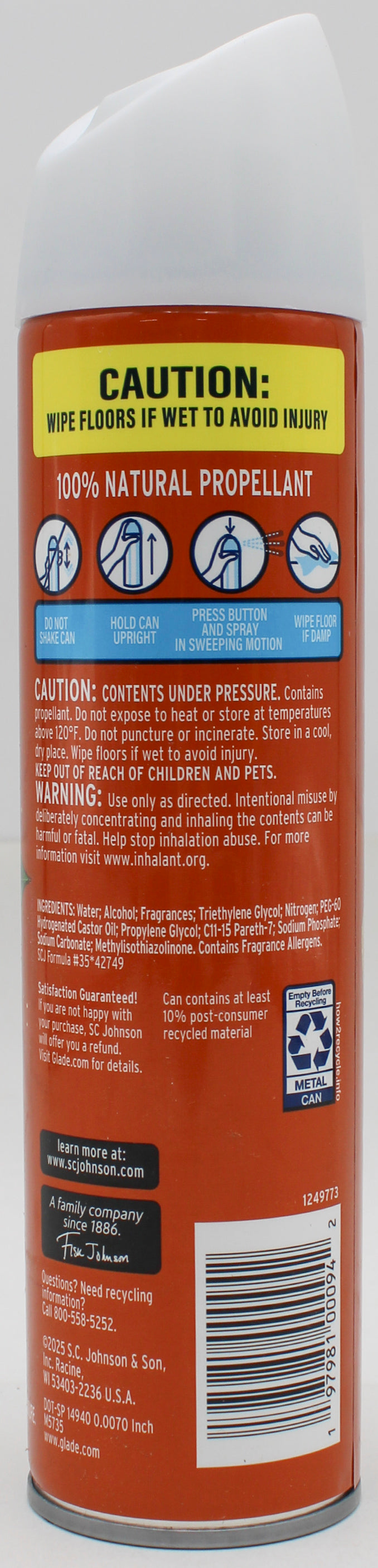 GLADE AEROSOL SPRAY PUMPKIN & GINGER 8.0oz US