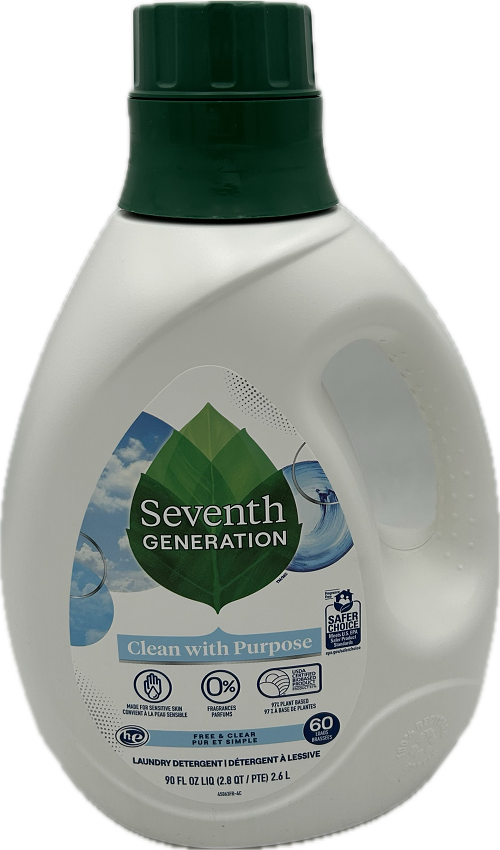 SEVENTH GENERATION LIQUID DETERGENT FREE + CLEAR 90oz/2.6L