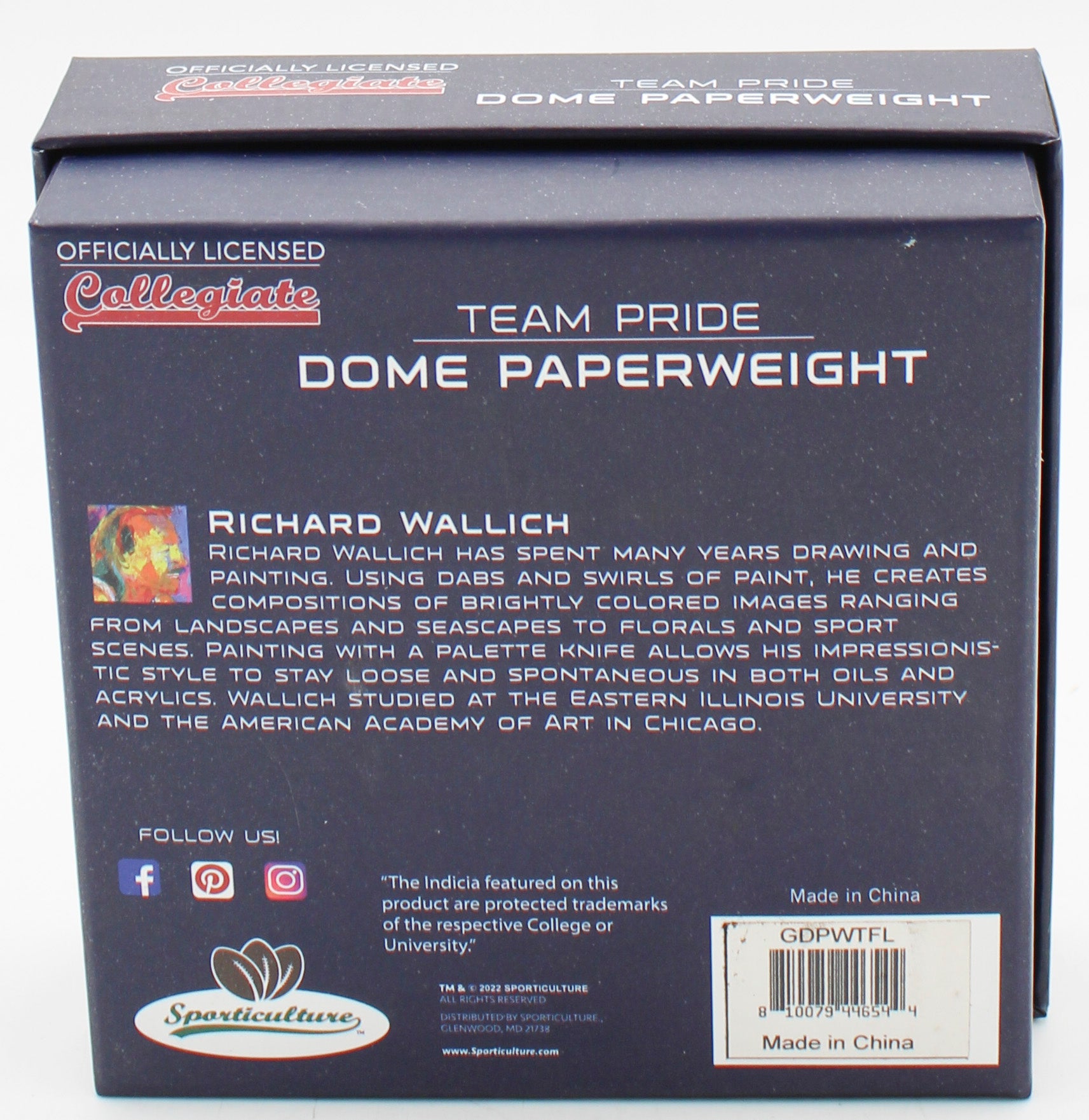 FLORIDA GATORS GLASS DOME PAPERWEIGHT 4"