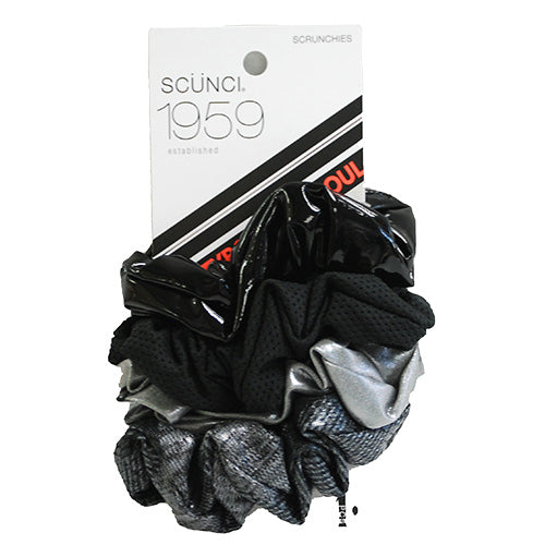 SCUNCI  SCRUNCHIES 4ct ASST BLK ($7.99)NI