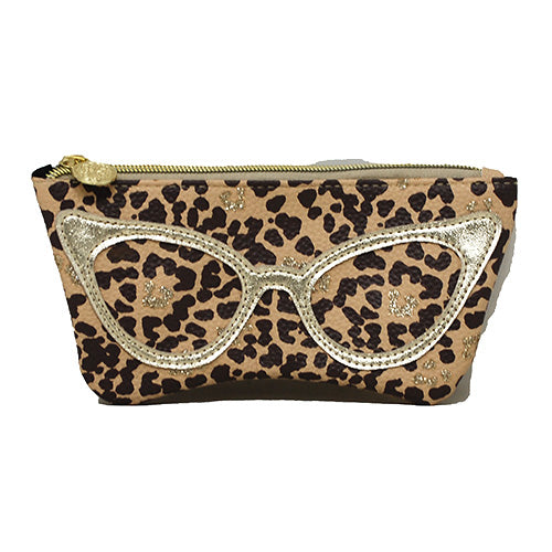 JADE & DEER SUNGLASS CASE-BRWN LEOPARD W/GLASSES