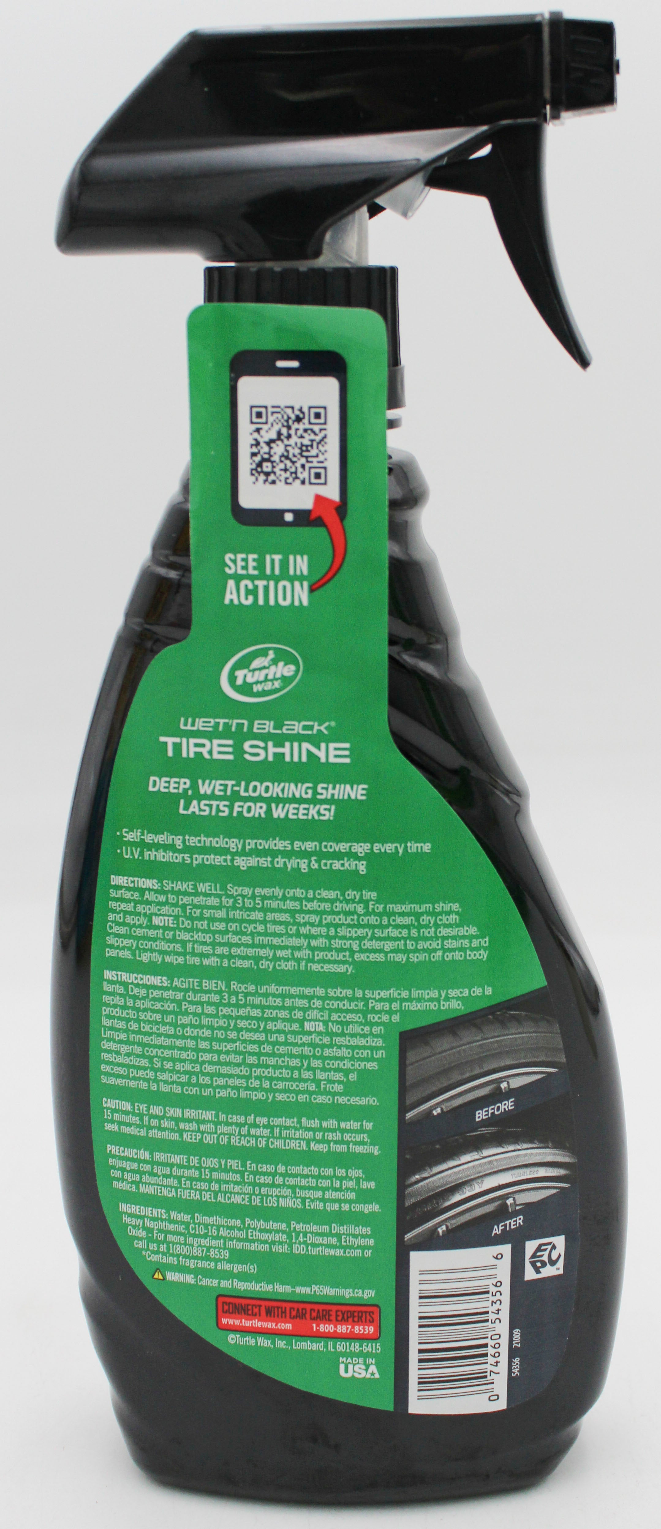 SP TURTLE WAX WET'N BLACK TIRE SHINE 16oz