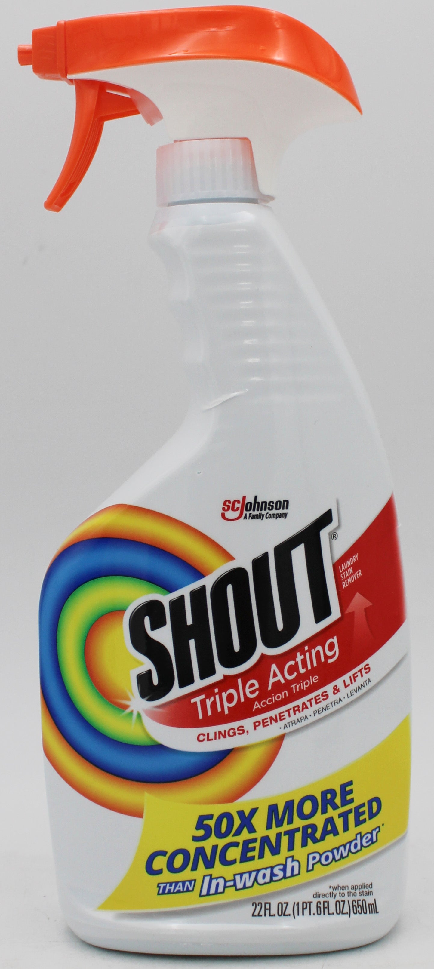 SHOUT TRIPLE-ACTING LAUNDRY STAIN REMOVER TRIGGER 22floz