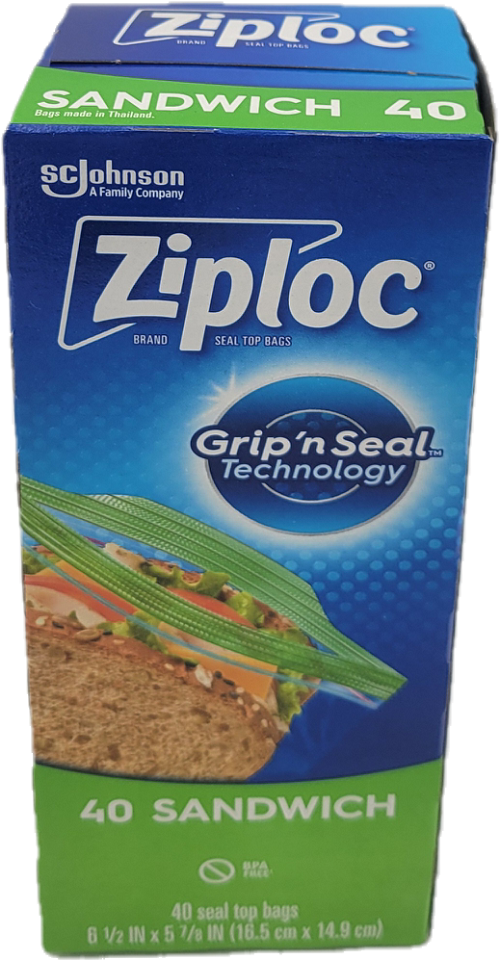 ZIPLOC GRIP N SEAL SANDWICH BAGS 40ct US