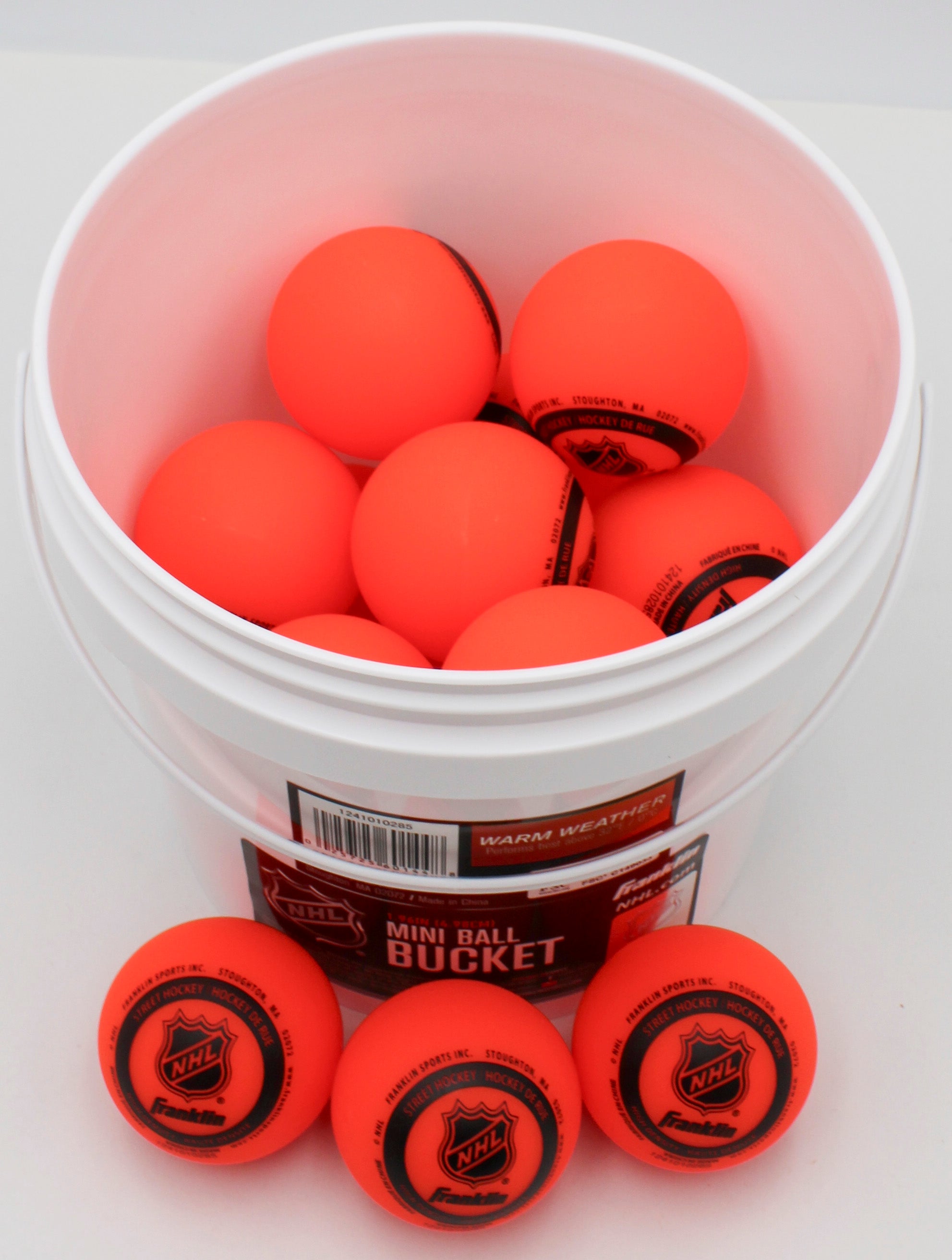 NHL FRANKLIN MINI STREET HOCKEY BUCKET 15 BALLS