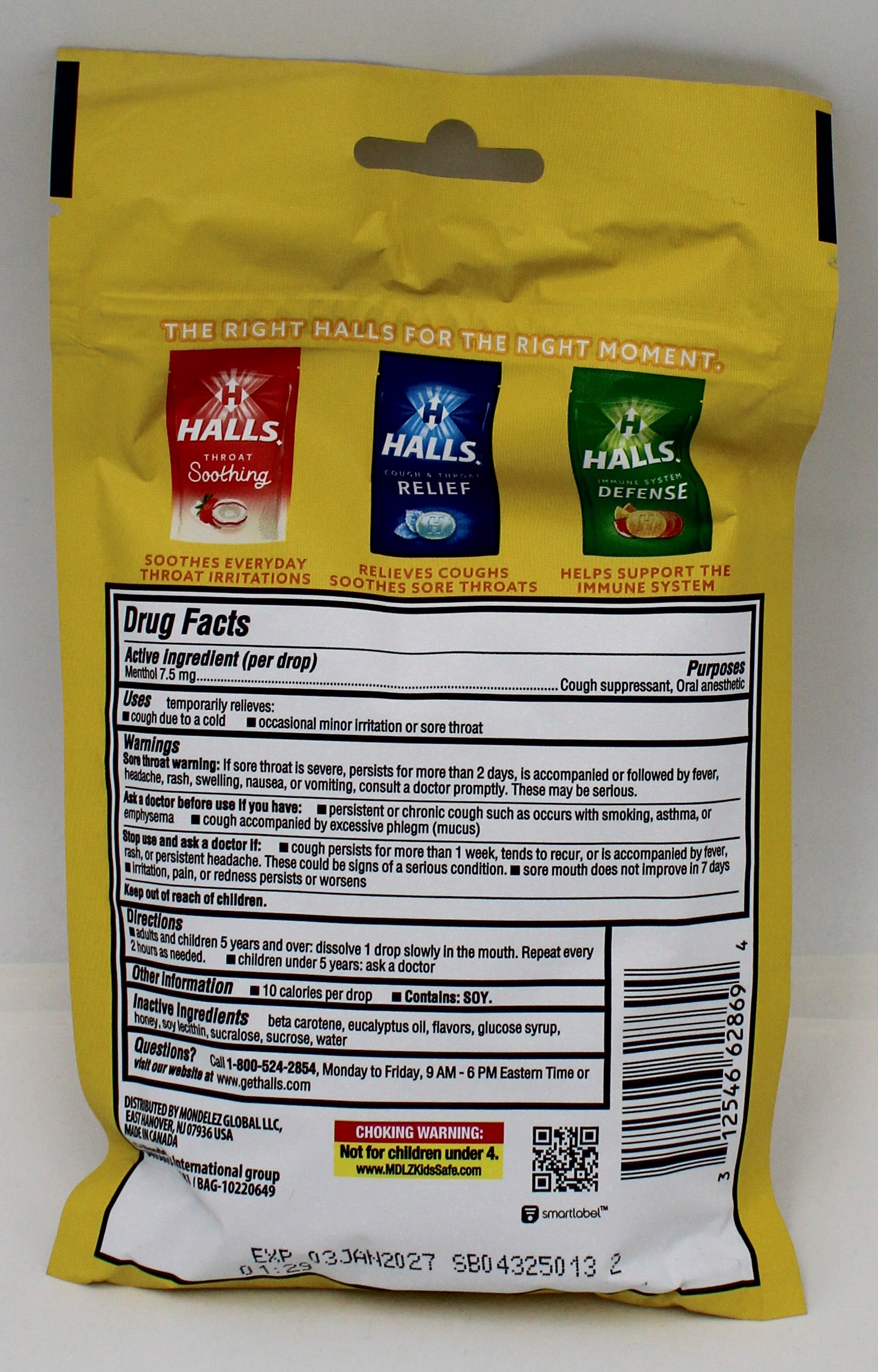 HALLS HONEY LEMON 30 PC BB 1/3/27