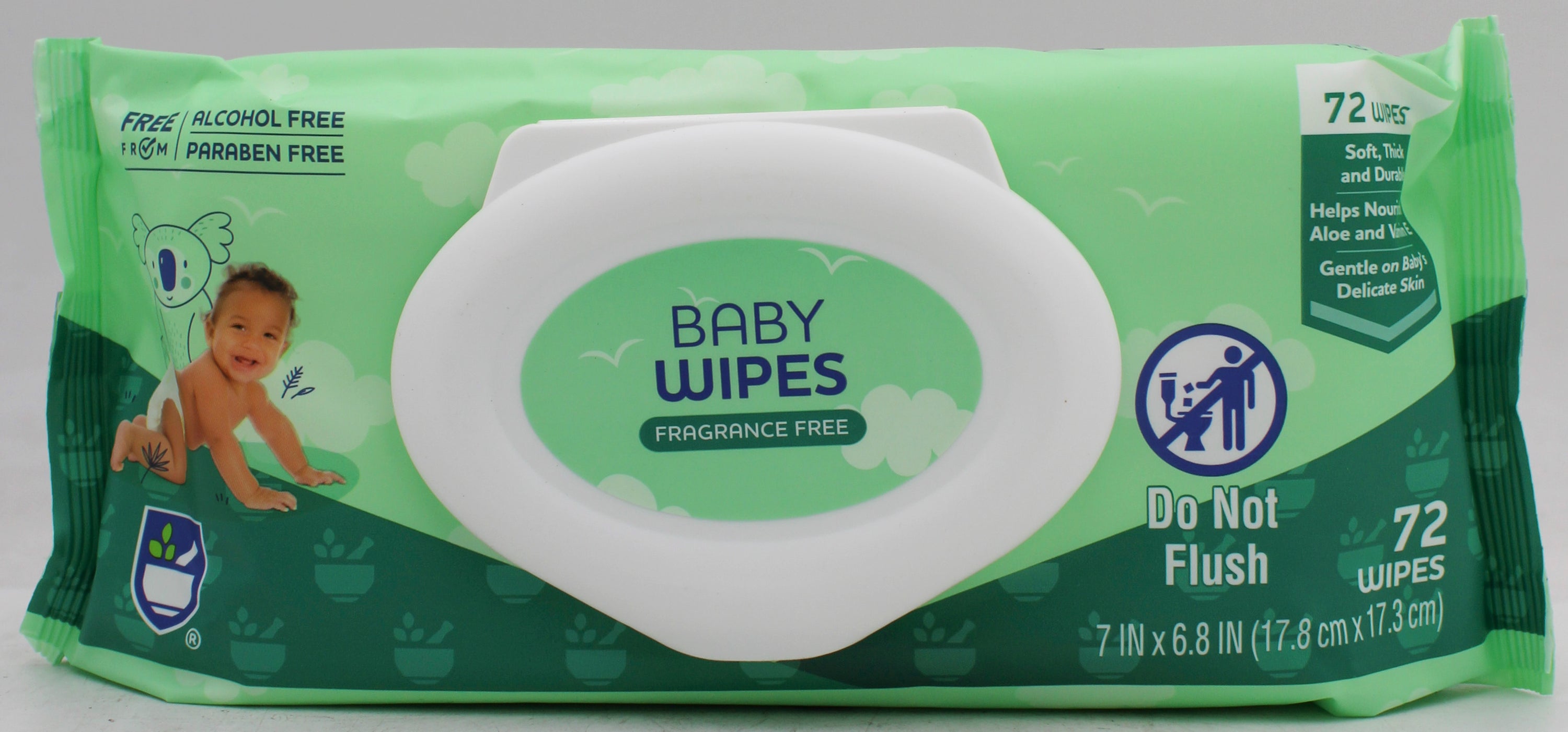 RITE AID BABY WIPES FRAGRANCE FREE 72CT EXP 7/31/2027