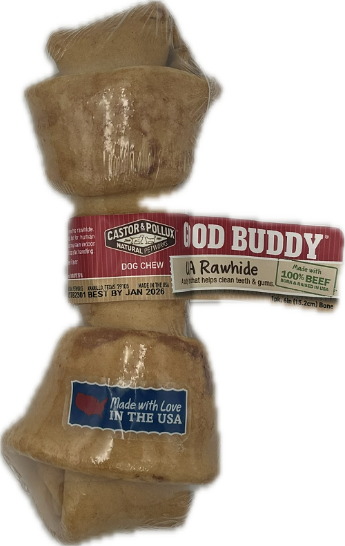 CASTOR&POLLUX  GOOD BUDDY RAWHIDE BONE 6" BEEF  US  BB 1/31/26