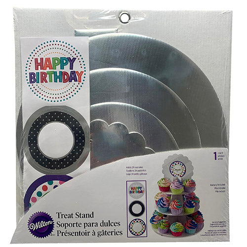 WILTON TREAT STAND 3 TIER-SILVER