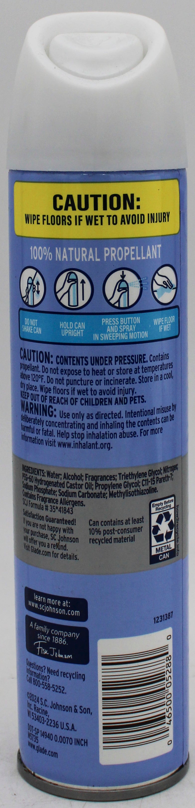 SP GLADE AIR FRESHENER ODOR FIGHTING SOFT MIST 8oz