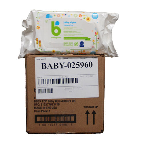 BABYGANICS BABY WIPES 4-80CT PACKS FRAGRANCE FREE US.