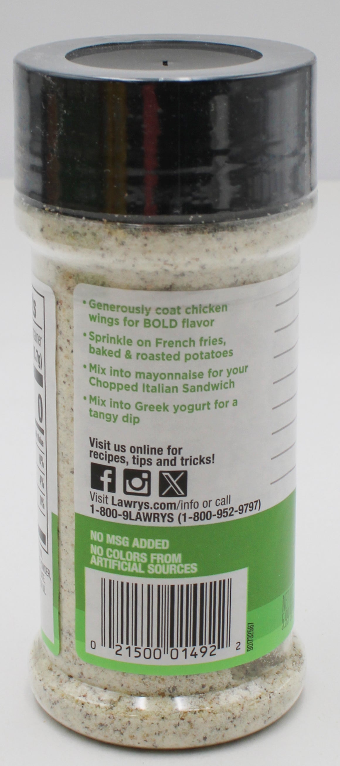 LAWRYS SALT&PEPPER VINEGAR SEASONING 5.99 Oz BB 7/29/26