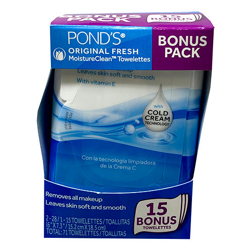 Ponds Towelettes Original 71ct (7 x 21) Wholesale Pack
