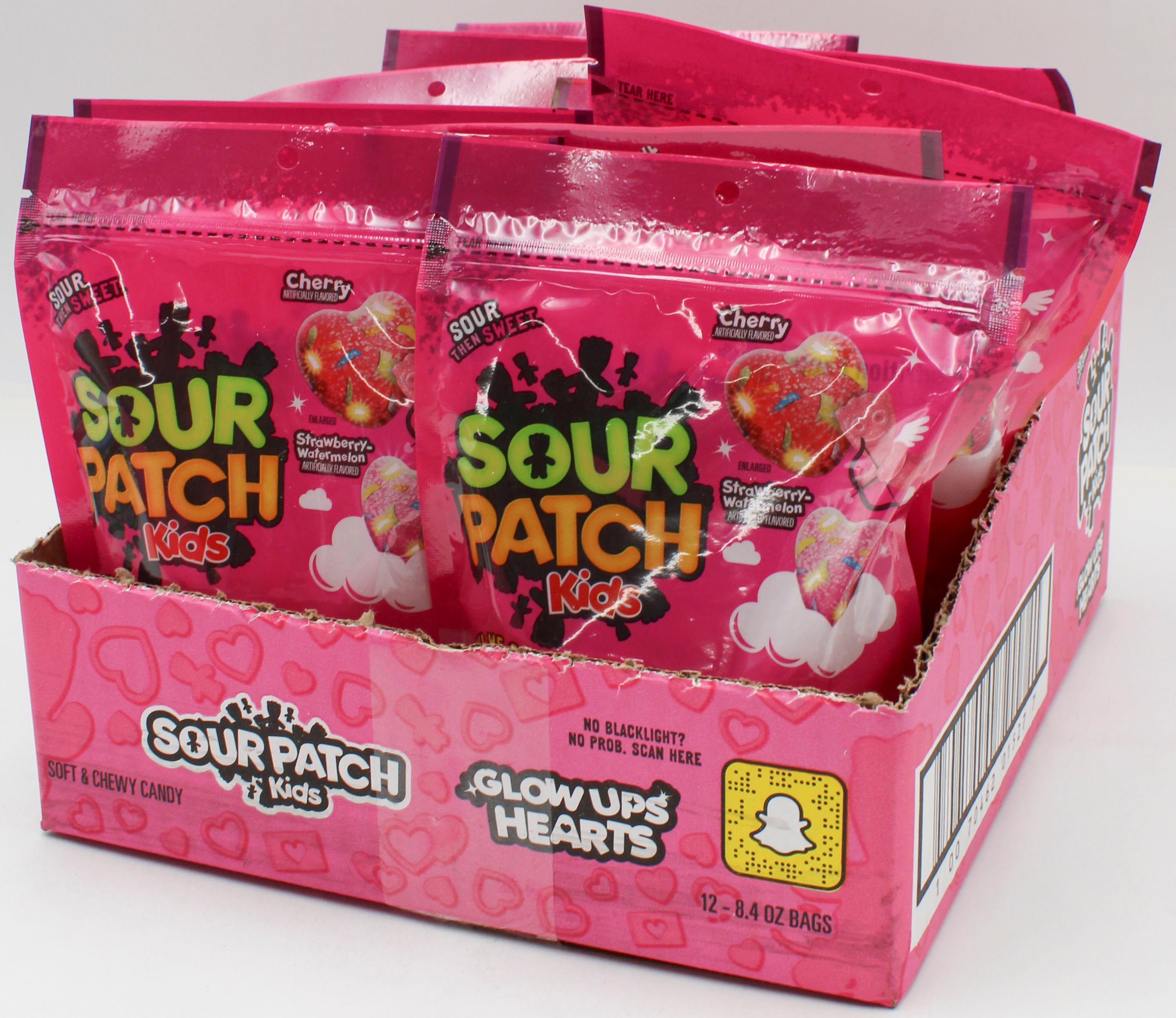 SOUR PATCH KIDS GLOW UP HEARTS 8.4 Oz BB 8/10/26'