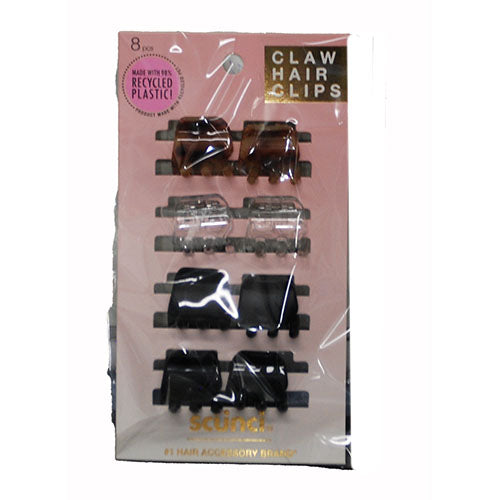 CONAIR SCUNCI SMALL CLAW HAIR CLIPS 12PK  NEUTRAL COLORS NI