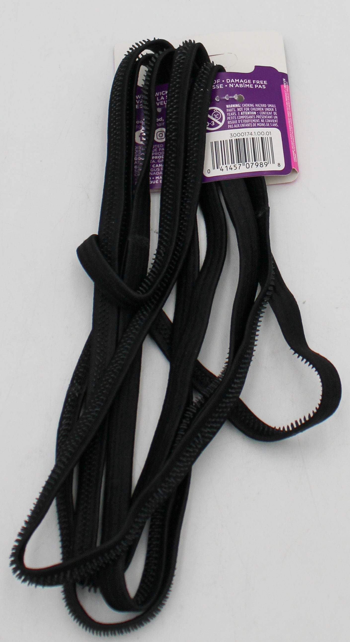 GOODY HEADWRAPS SLIDEPROOF THIN BLACK SPK-5 CT NI