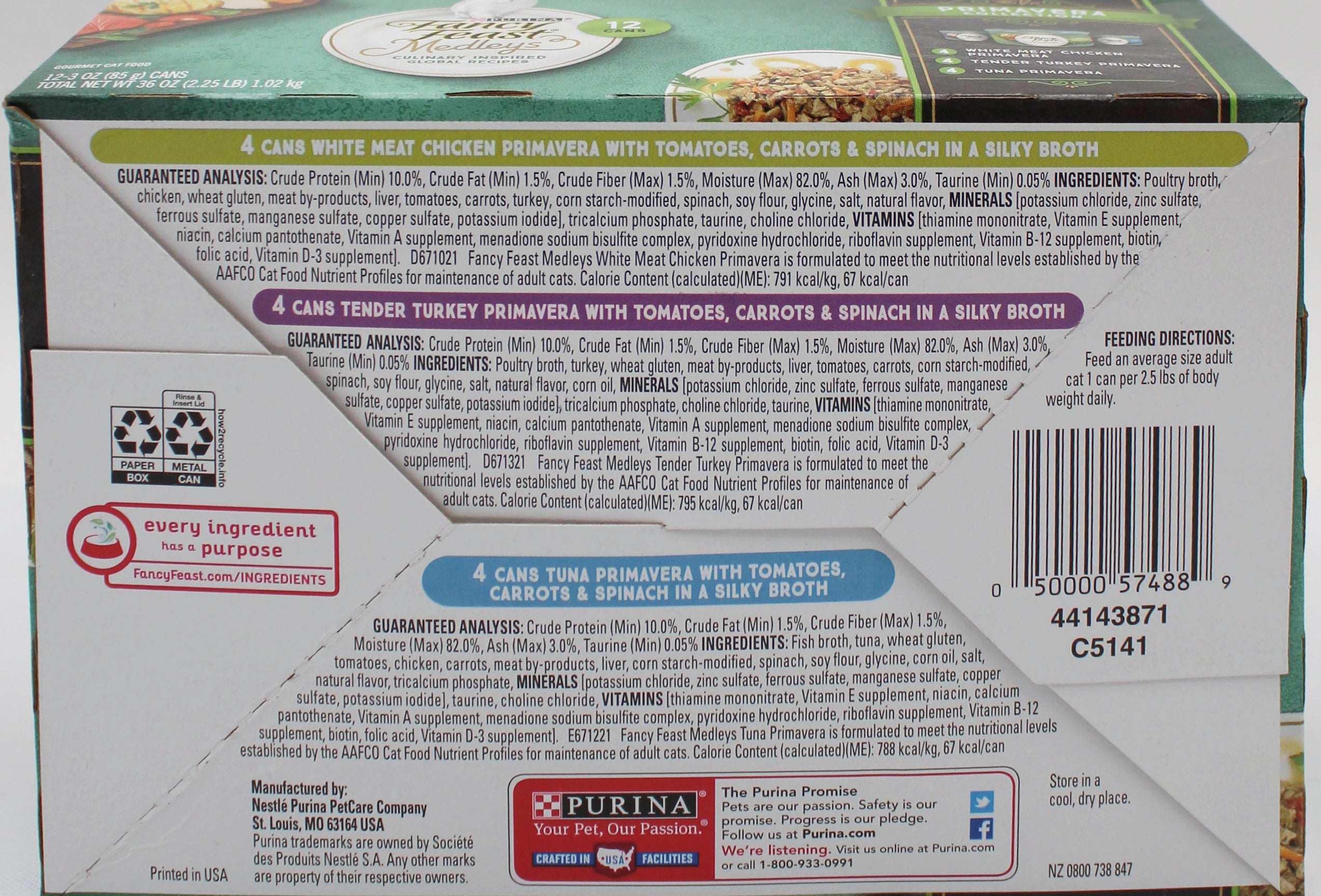 Purina Fancy Feast Medleys Primavera Cat Food Variety Pack 12 x 85g