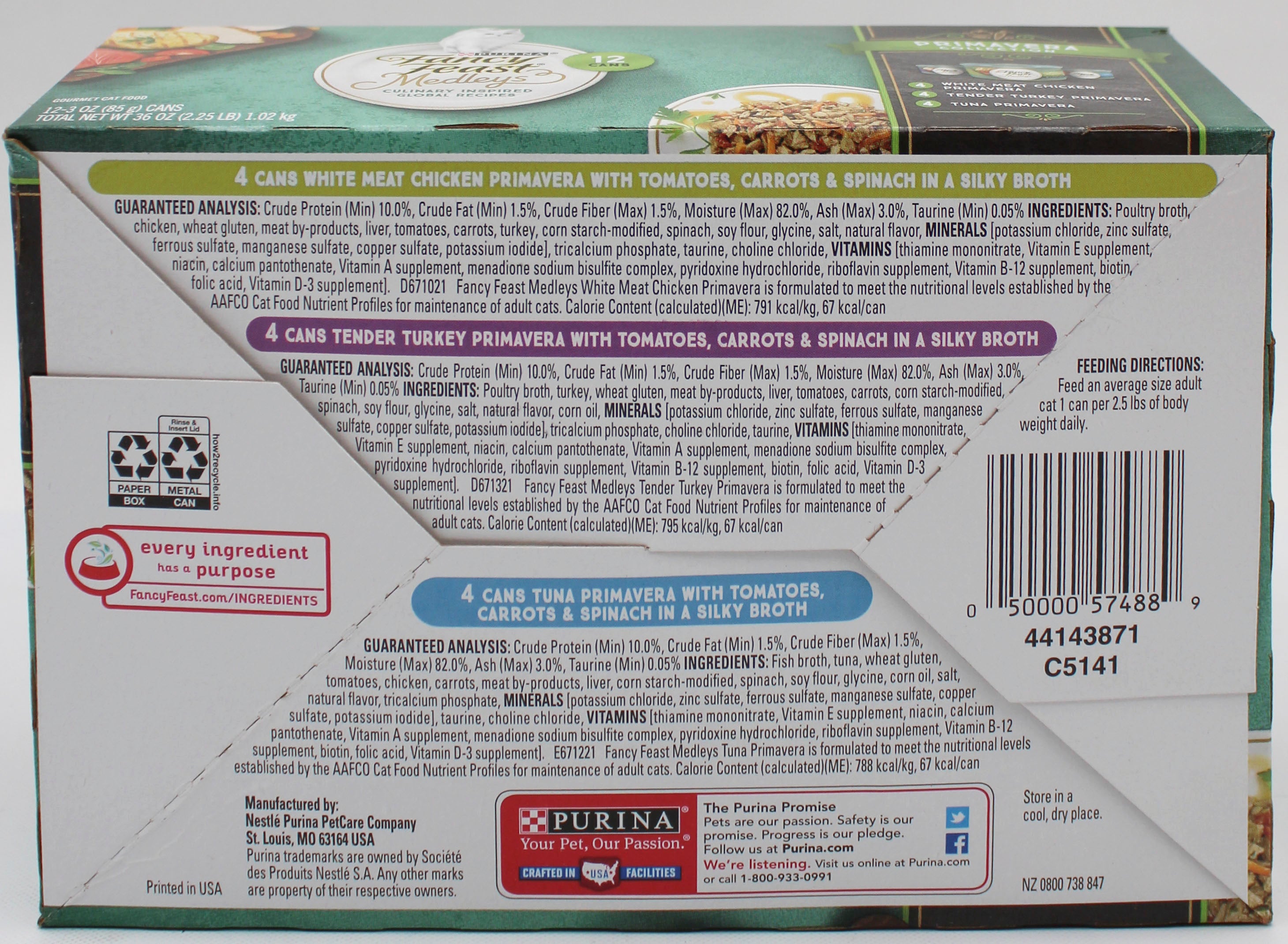 Purina Fancy Feast Medleys Primavera Cat Food Variety Pack 12 x 85g