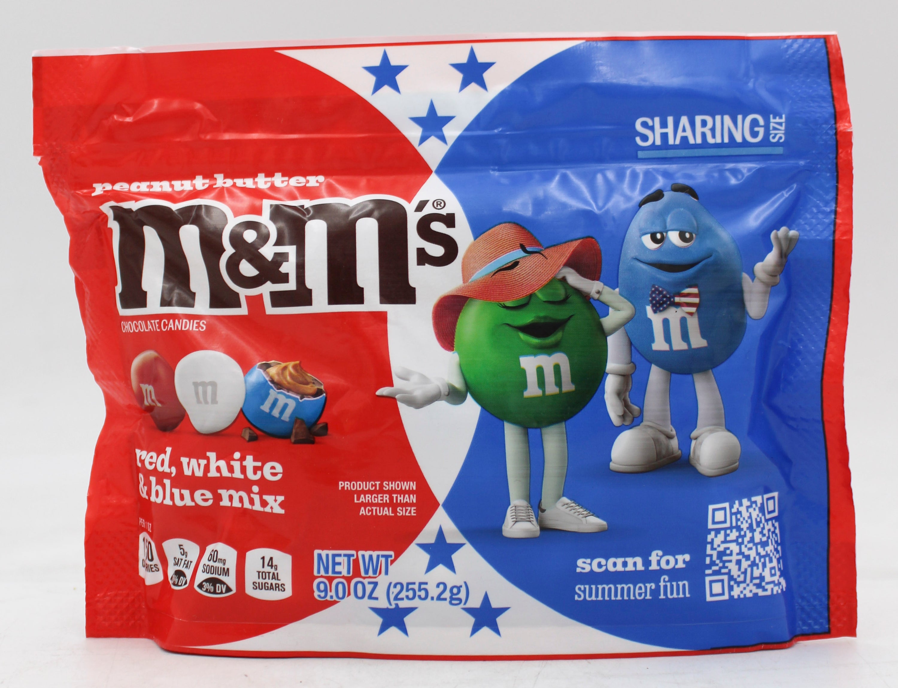 M&M'S PEANUT BUTTER RED WHITE BLUE MIX SHARE SIZE 9.0 Oz  BB 1/31/26