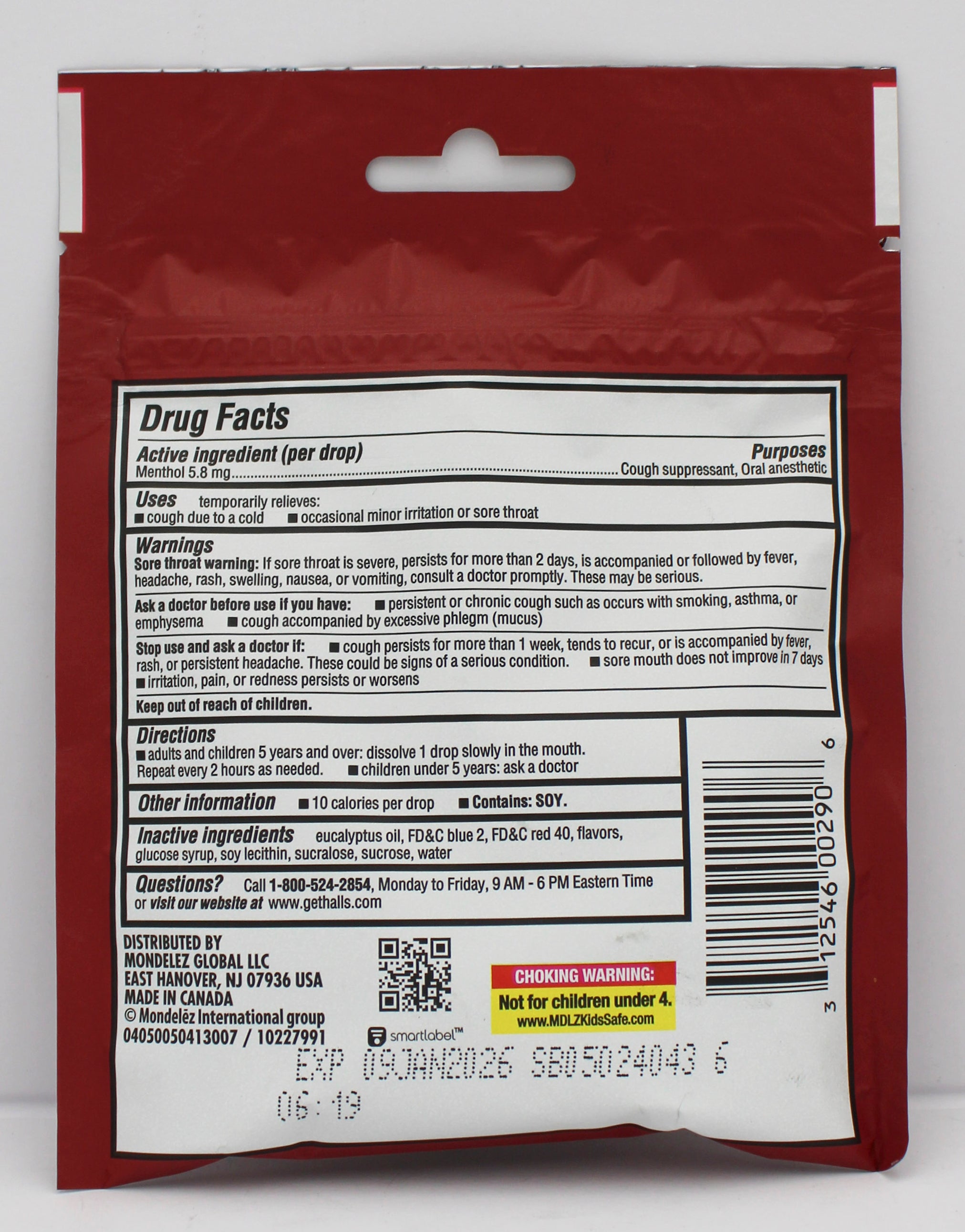 HALLS 14 PC CHERRY BAG EXP 1/9/26