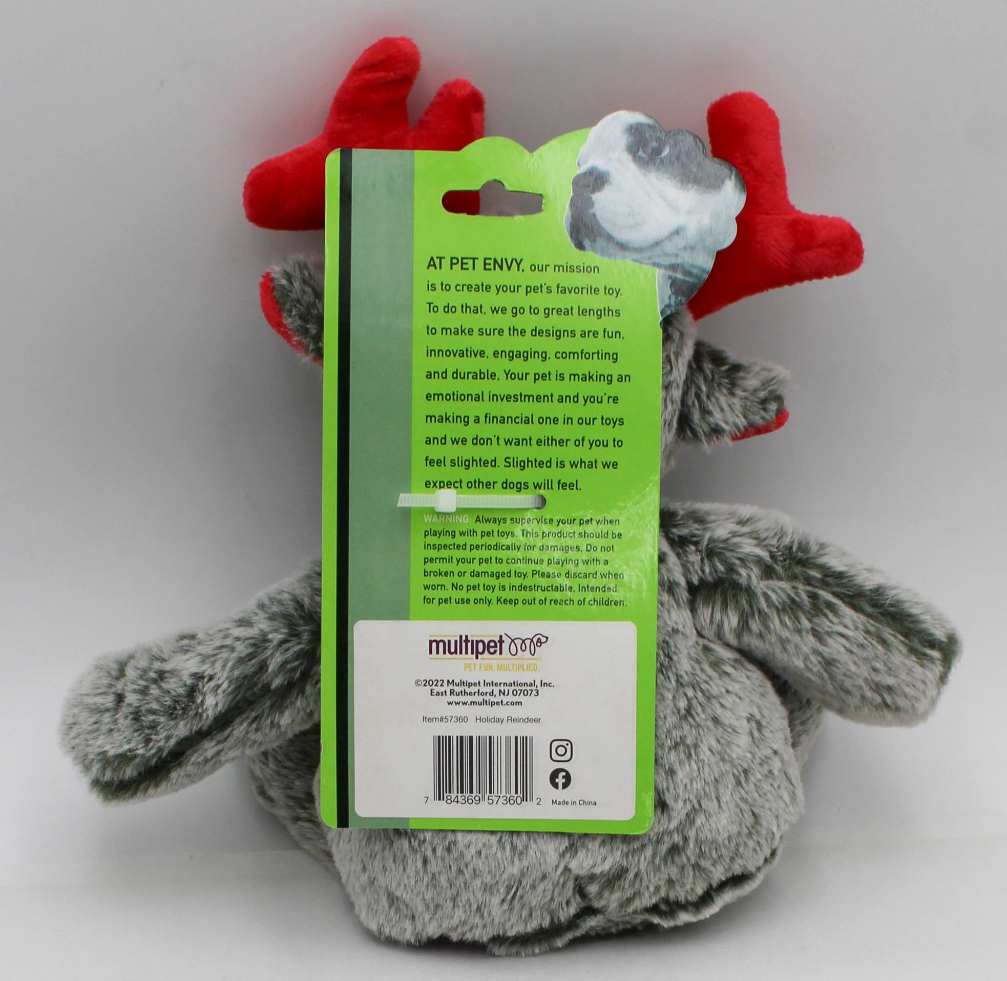 MULTIPET PET ENVY REINDEER DOG TOY
