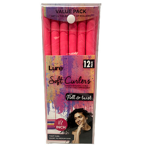 ROLL/TWST SOFT CURLERS .5"/12CT-PNK