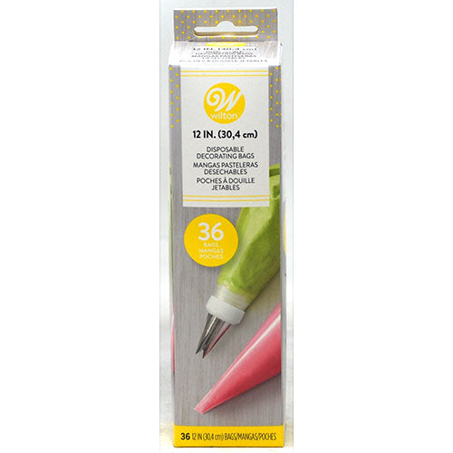 WILTON DSPSBLE DECORATNG BAG 12"/36CT