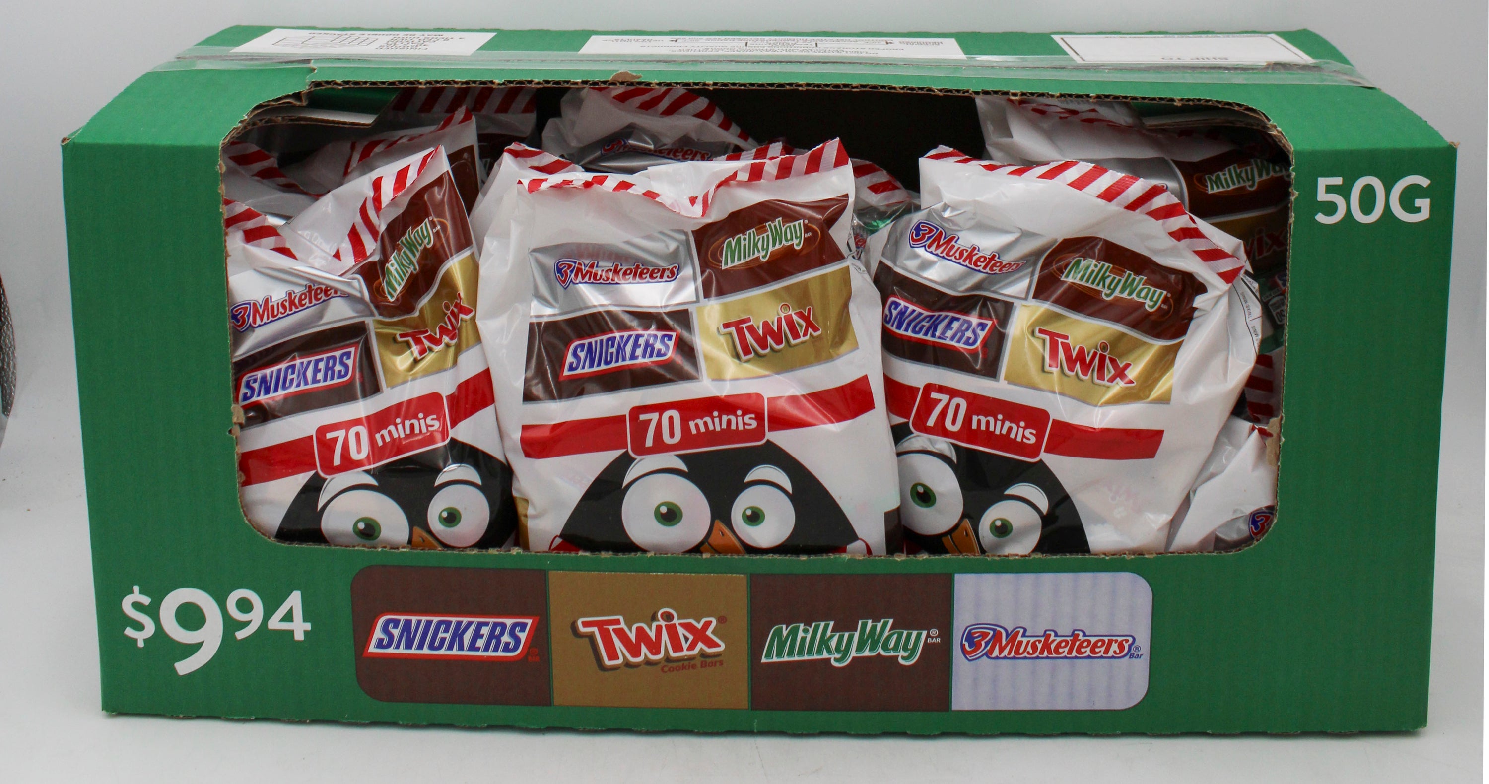 MARS WRIGLEY MINIS ASSORTED CHOCOLATE CANDY BARS 70CT BB 8/26